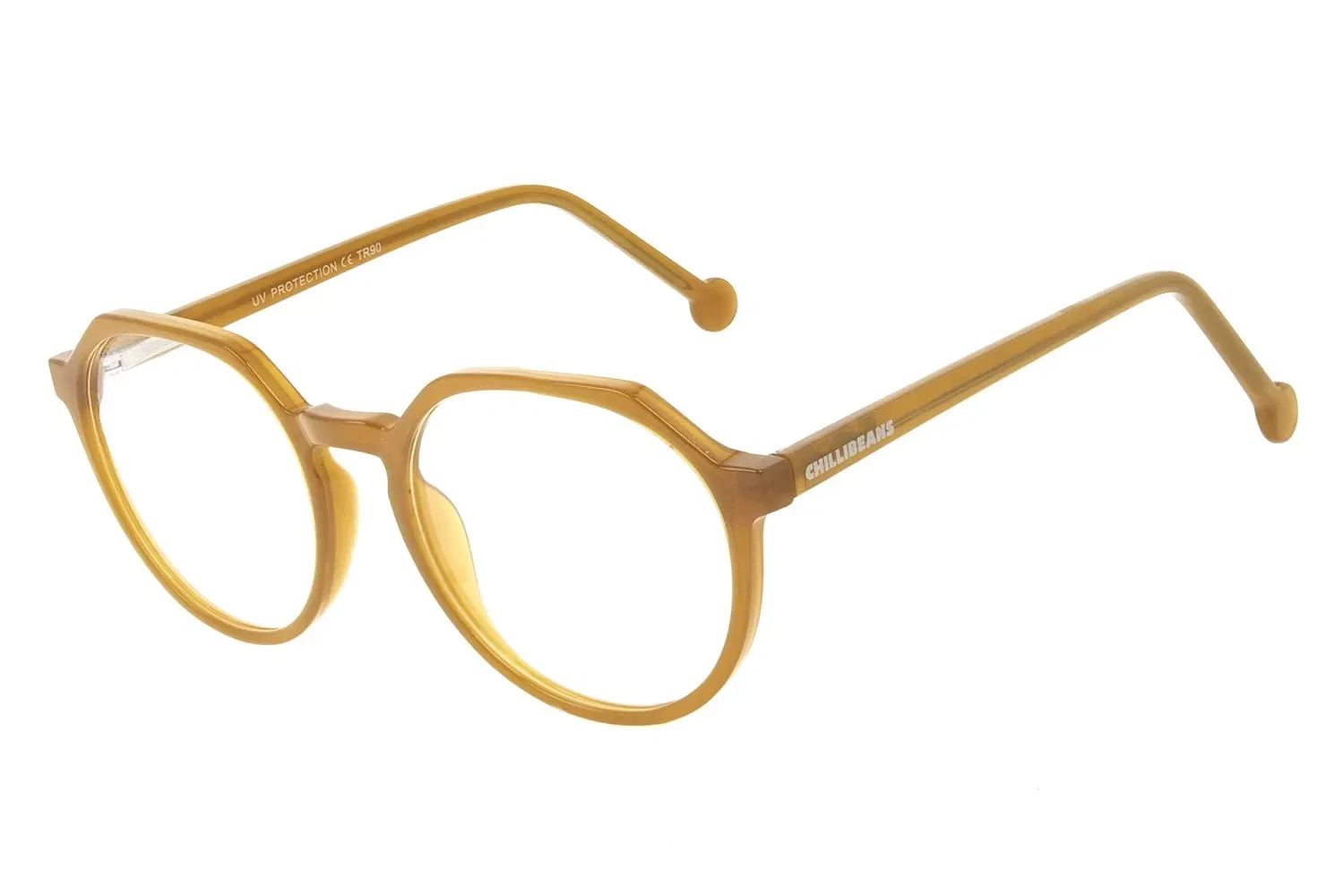 Armação para Óculos de Grau Ótica Chilli Beans Masculino Redondo Amarelo — imagem 1