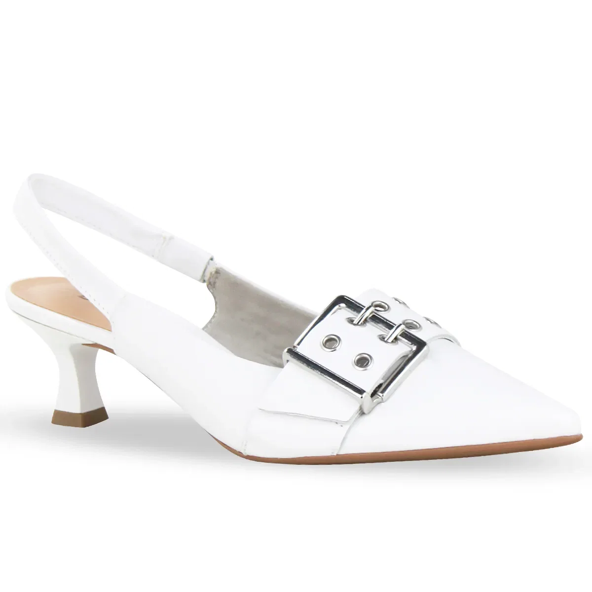 Sapato Scarpin Couro Atanado Napoli Branco