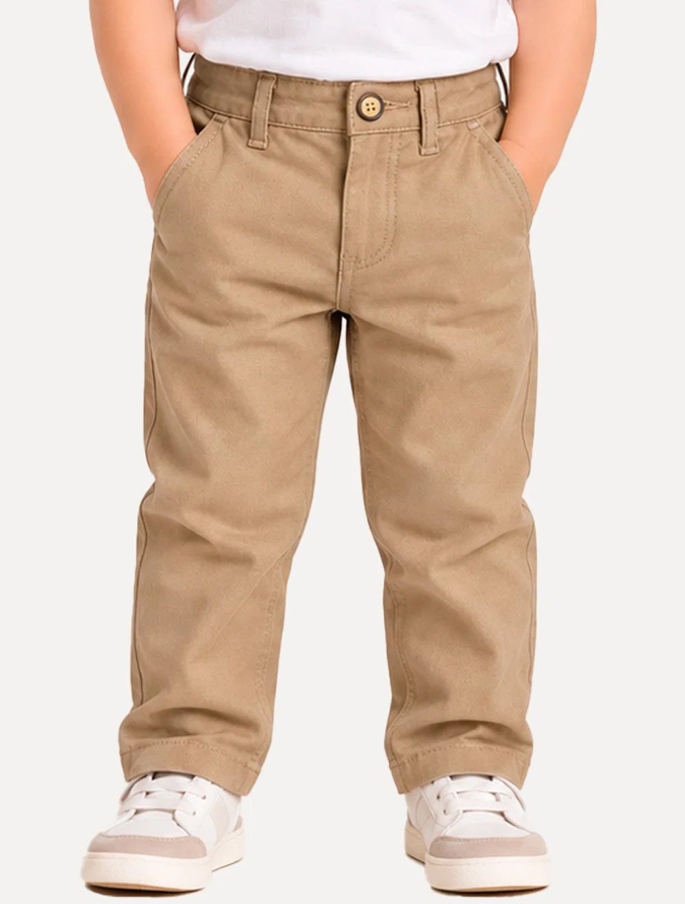 Calça Reserva Infantil Linho Mini Casual Marrom Claro