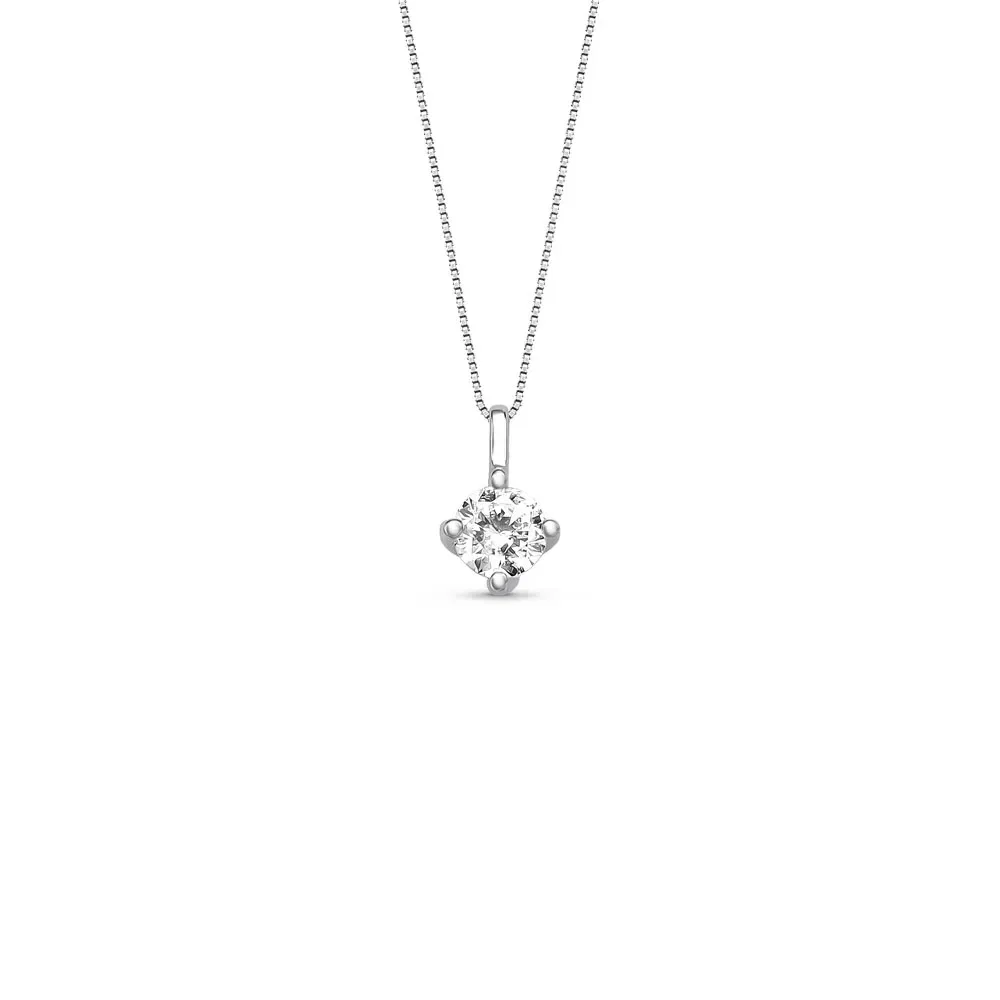 Pingente Solitário Classic em Ouro Branco 18k com 0,40ct de Diamante, 10mm — imagem 1