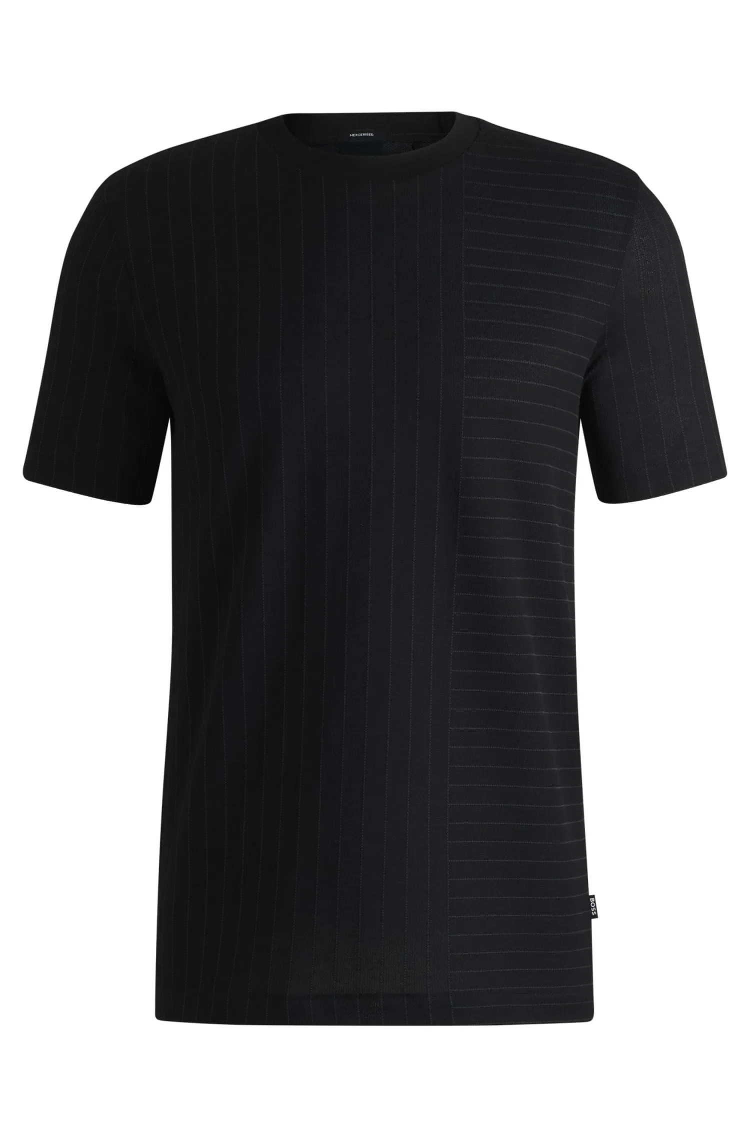 Camiseta De Algodão Mercerizado Com Listras Mistas — imagem 1
