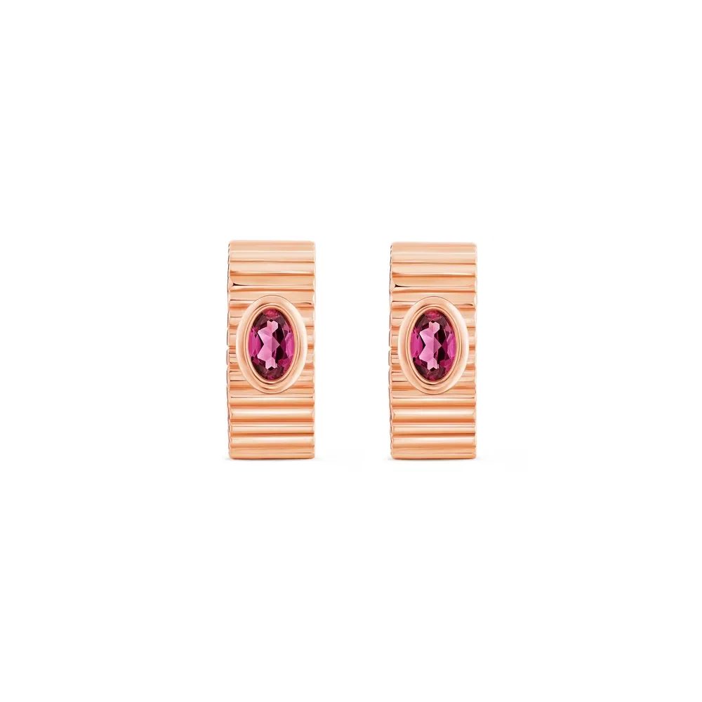 Argola Gomos Color em Ouro Rosé 18k com Rodolita, 17,6mm — imagem 1