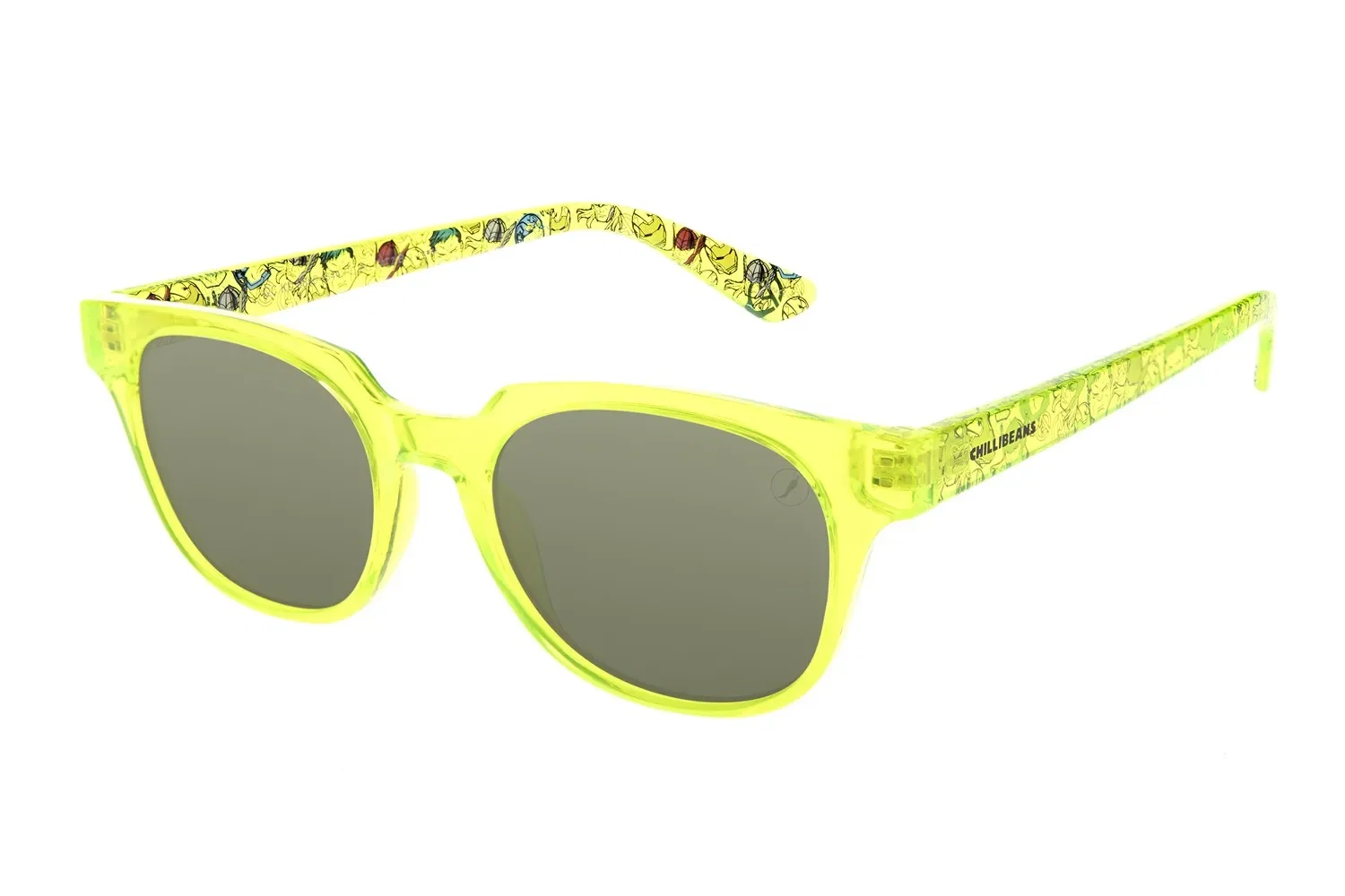 Óculos de Sol Infantil Masculino Marvel Avengers Verde Neon