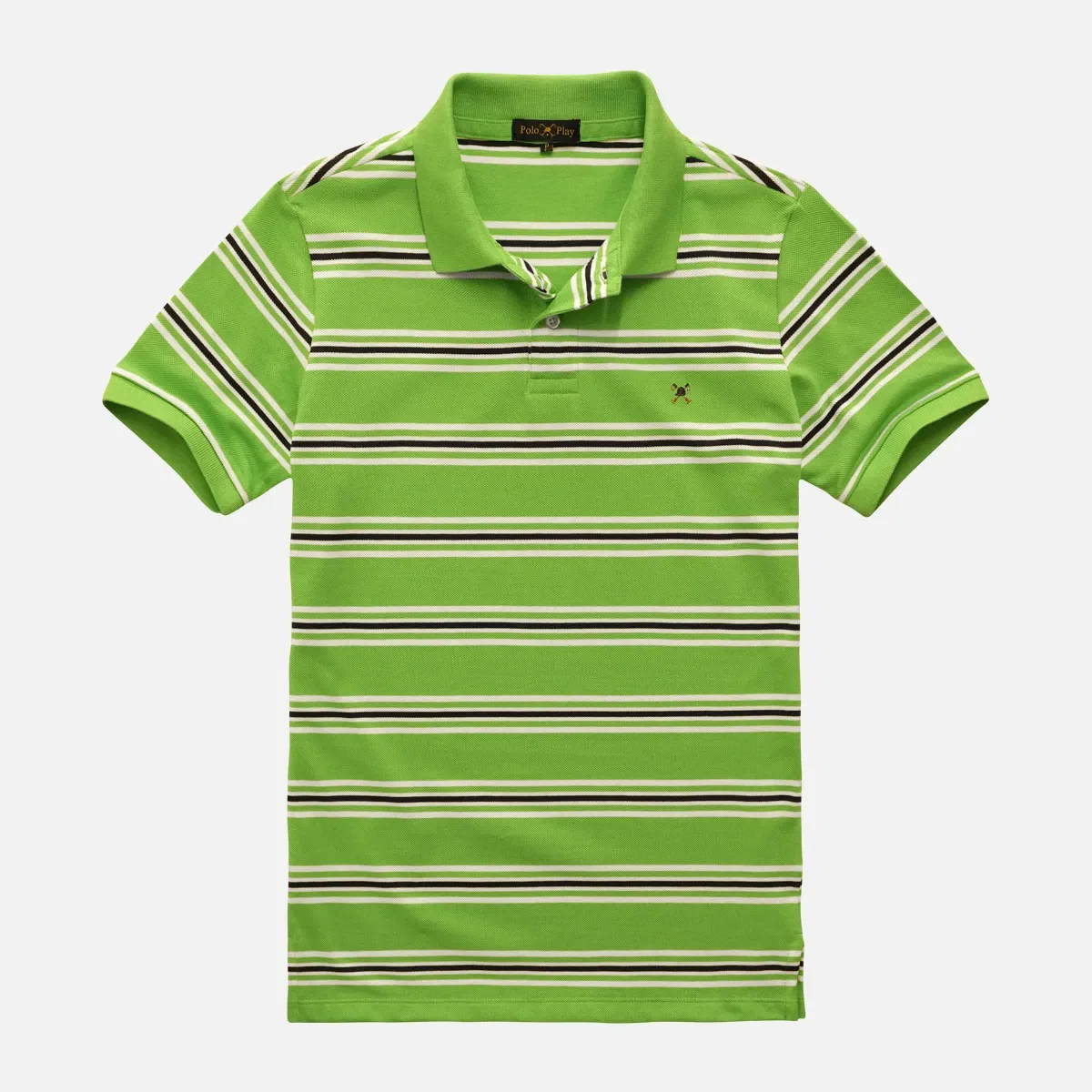 Camisa Polo Listrada Taquinho Manga Curta