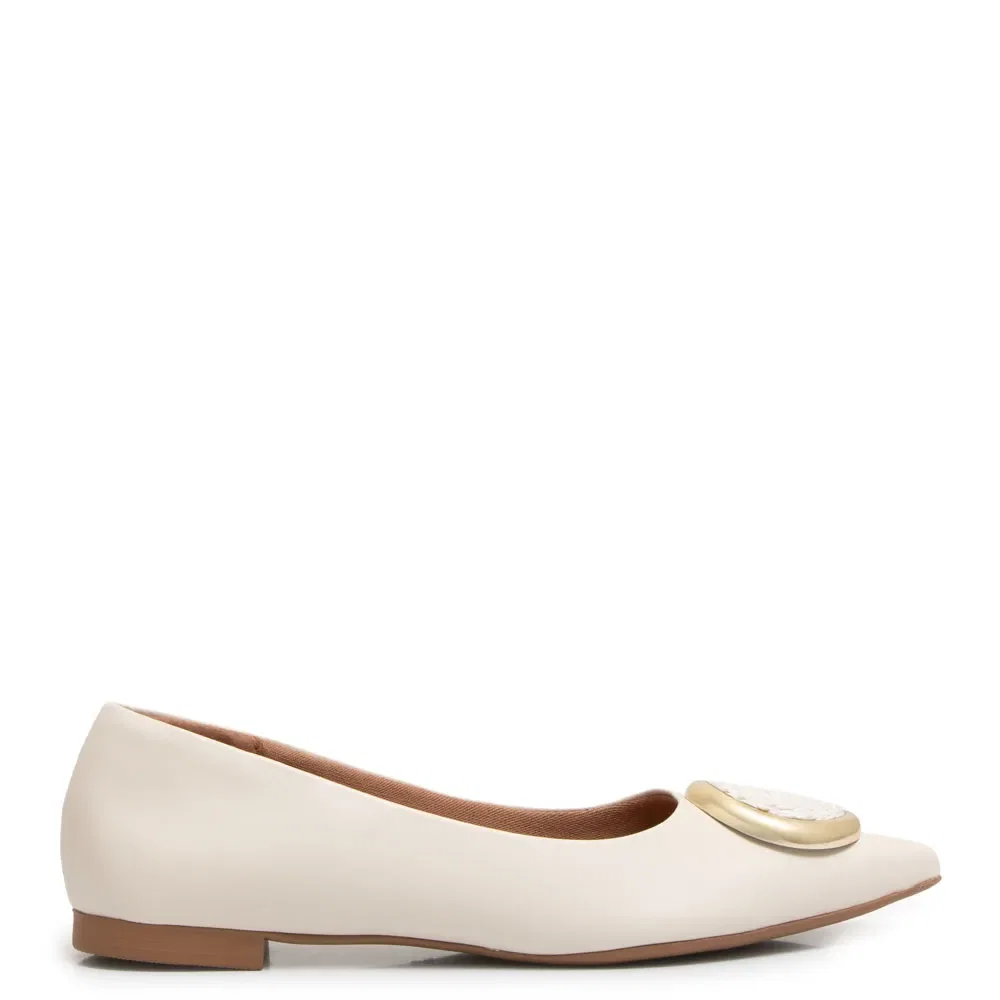 Sapatilha Off White Enfeite Redondo — imagem 1