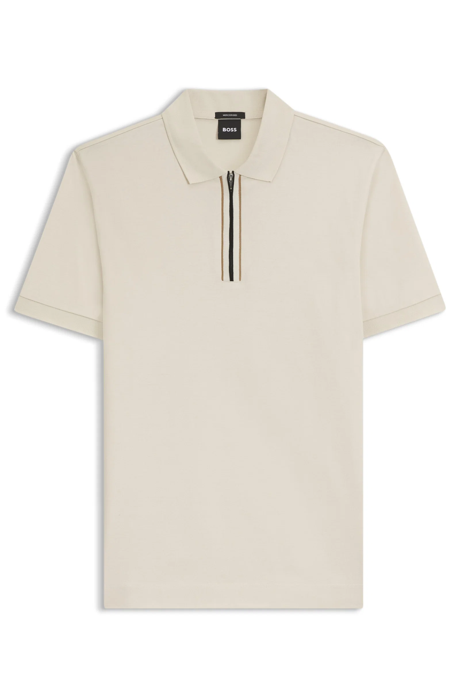 Polo De Algodão Mercerizado Com Zíper