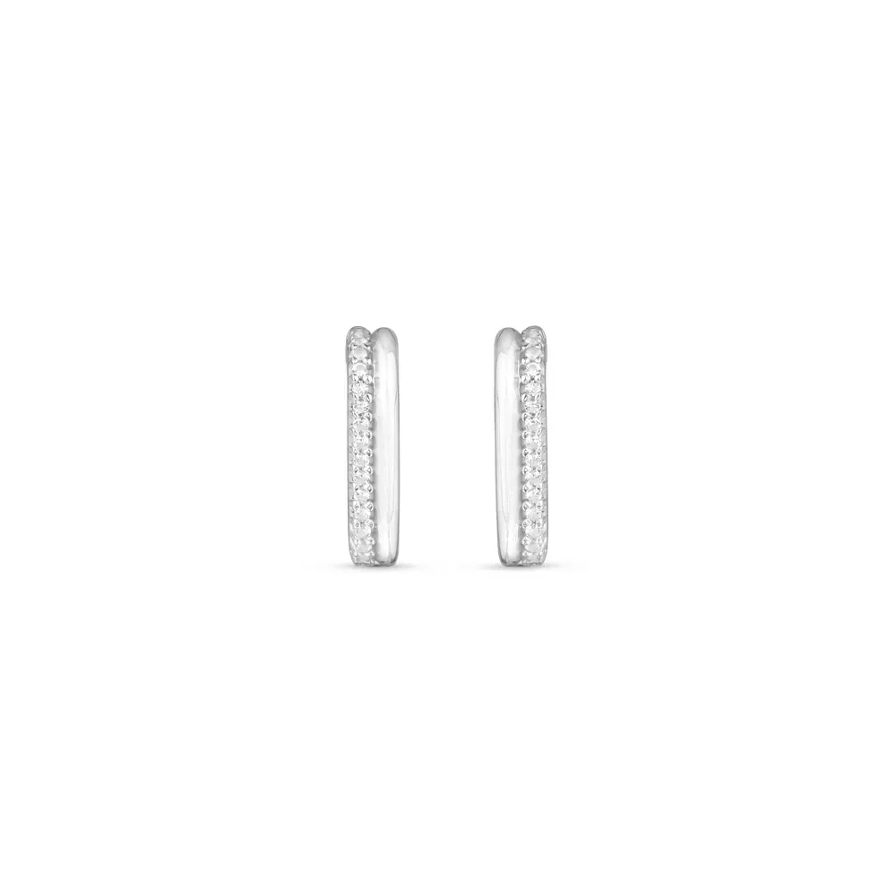 Brinco Life Twist em Prata 925 com Pedras Incolores — imagem 1