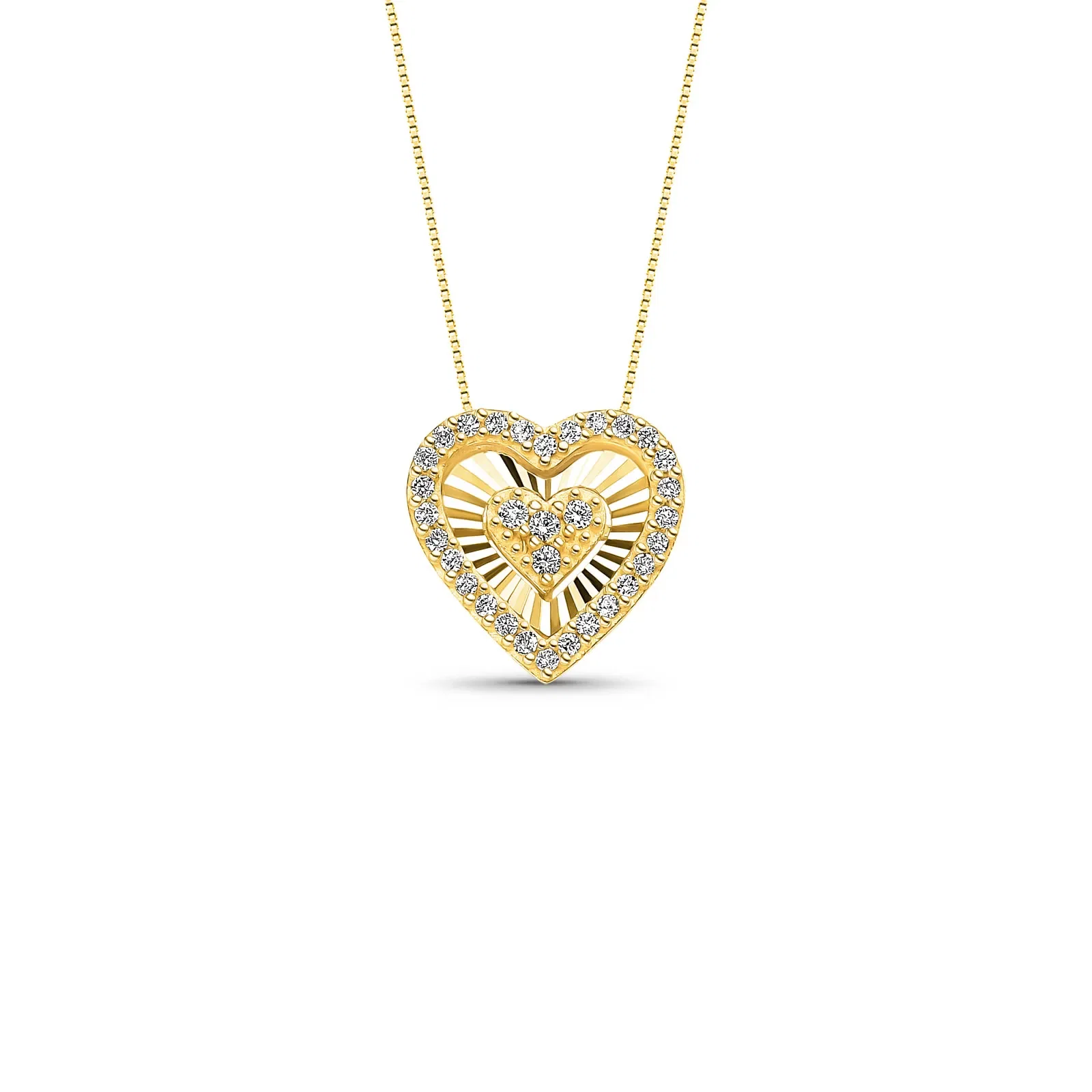 Pingente Lumina II Coração em Ouro Amarelo 18k com Diamantes 0,18 ct — imagem 1