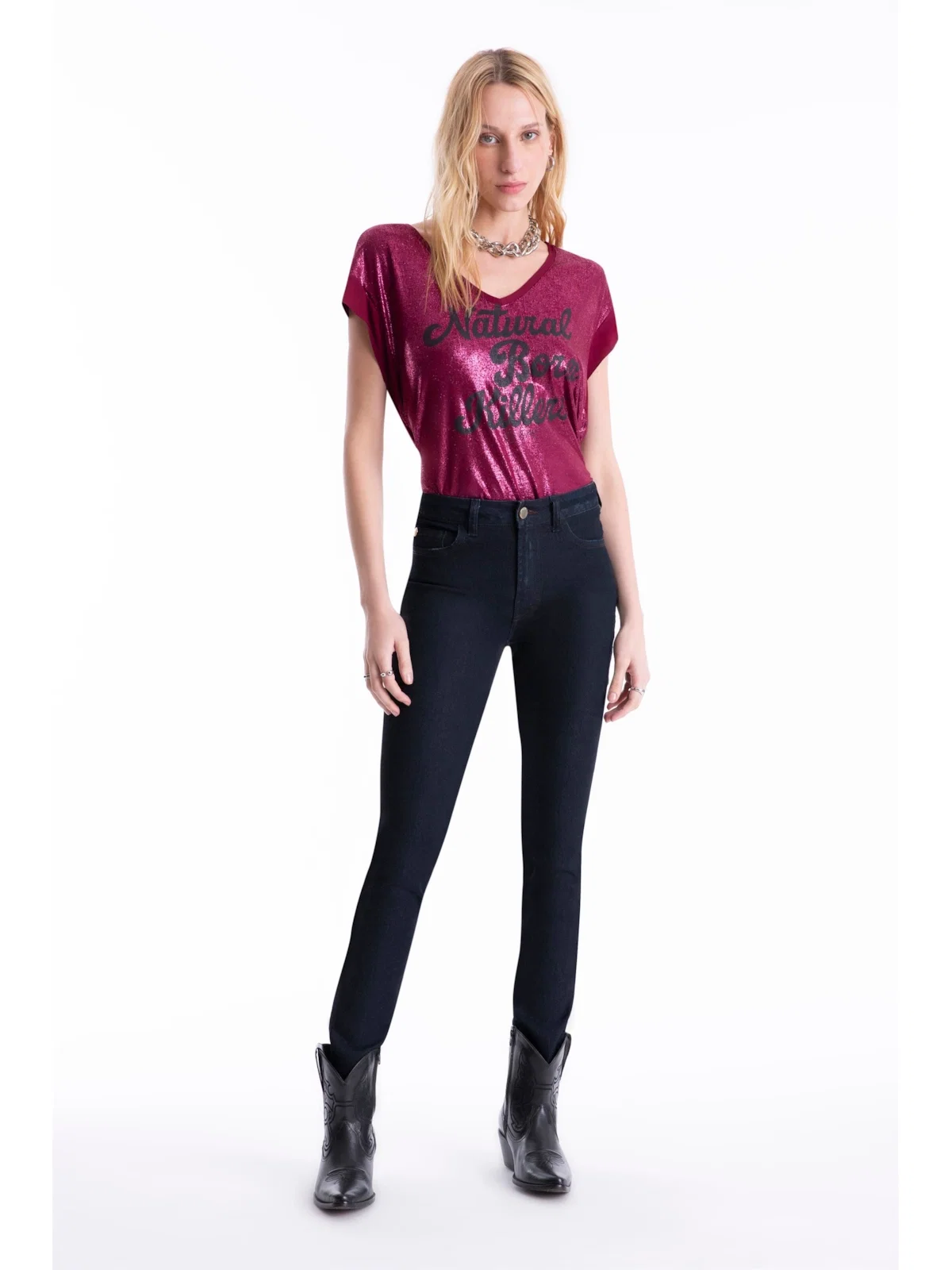 Calça Jeans Sprouting 1781 Lav.Escuro C/ Jato — imagem 1