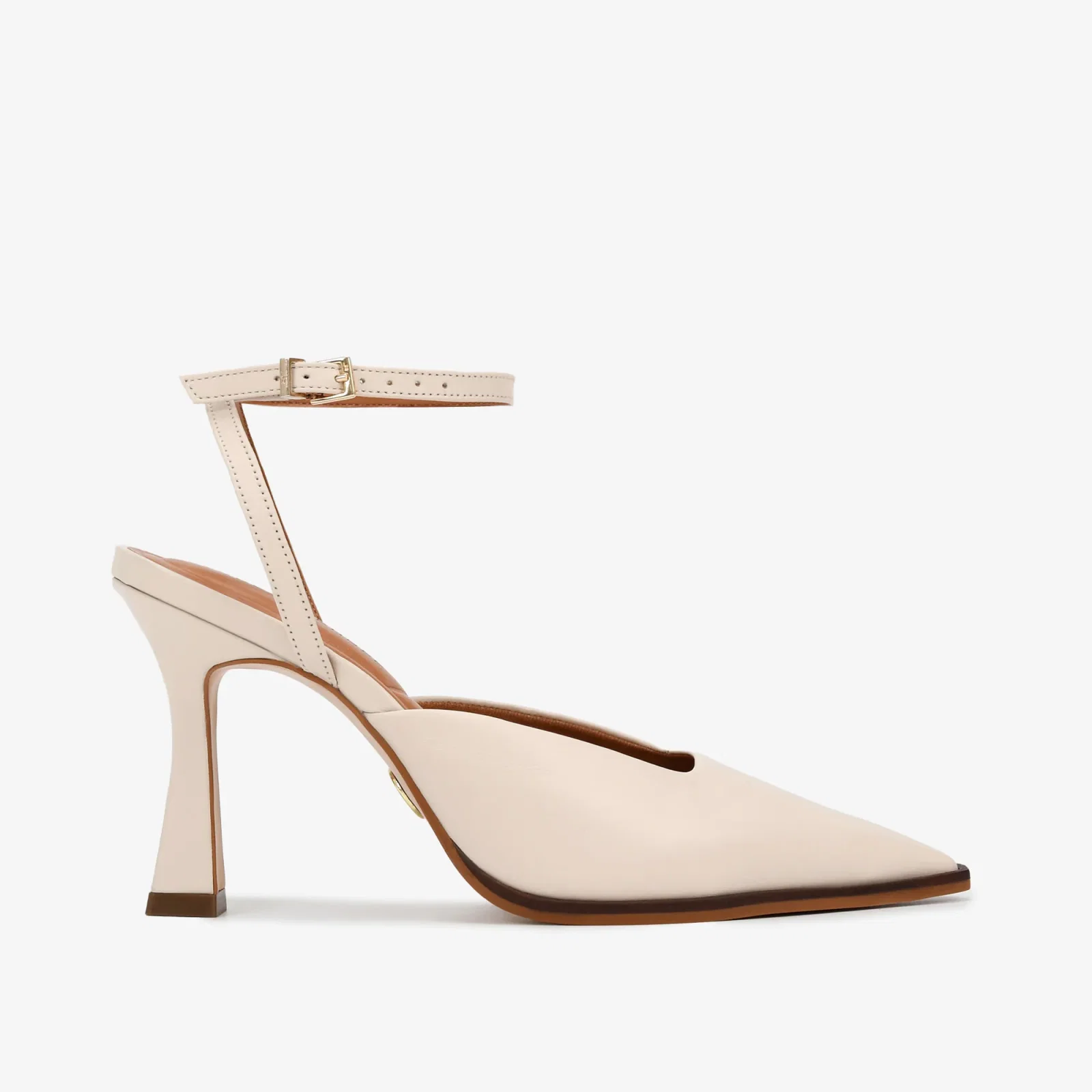 Slingback Salto Alto Off White Couro — imagem 1
