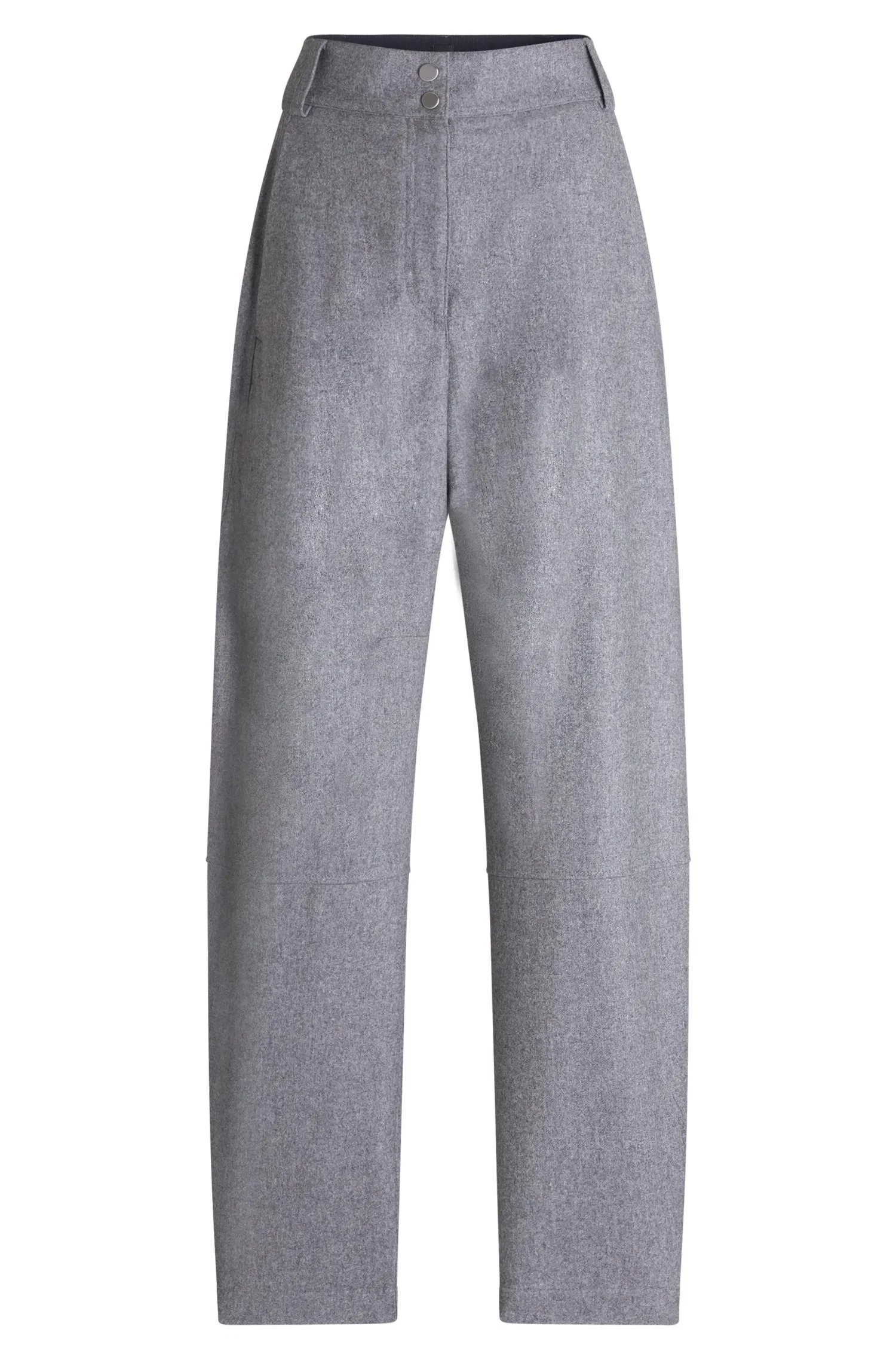 Calça De Mistura De Lã Relaxed Fit