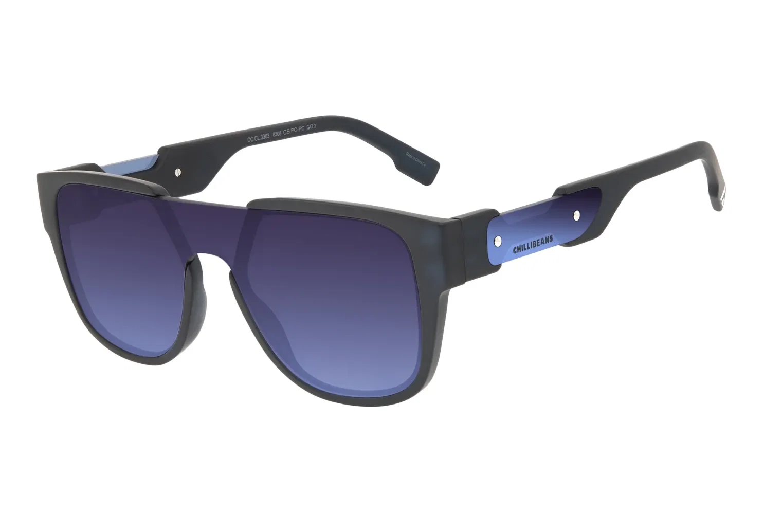 Óculos de Sol Masculino Alok Tech in Style Quadrado Azul