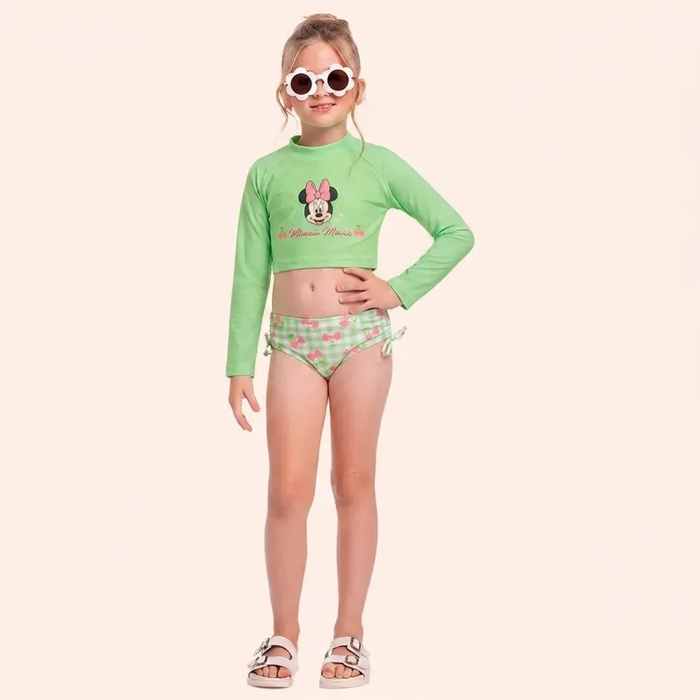 Conjunto infantil blusa manga longa e calcinha moda praia — imagem 1