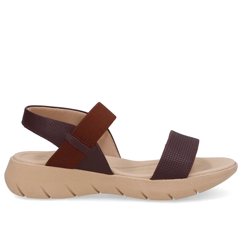 Sandália Salto Plataforma Couro Roxo Elástico — imagem 1