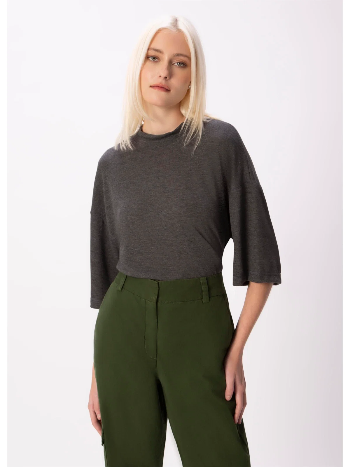 Blusa Tricot Soft Chumbo Mescla