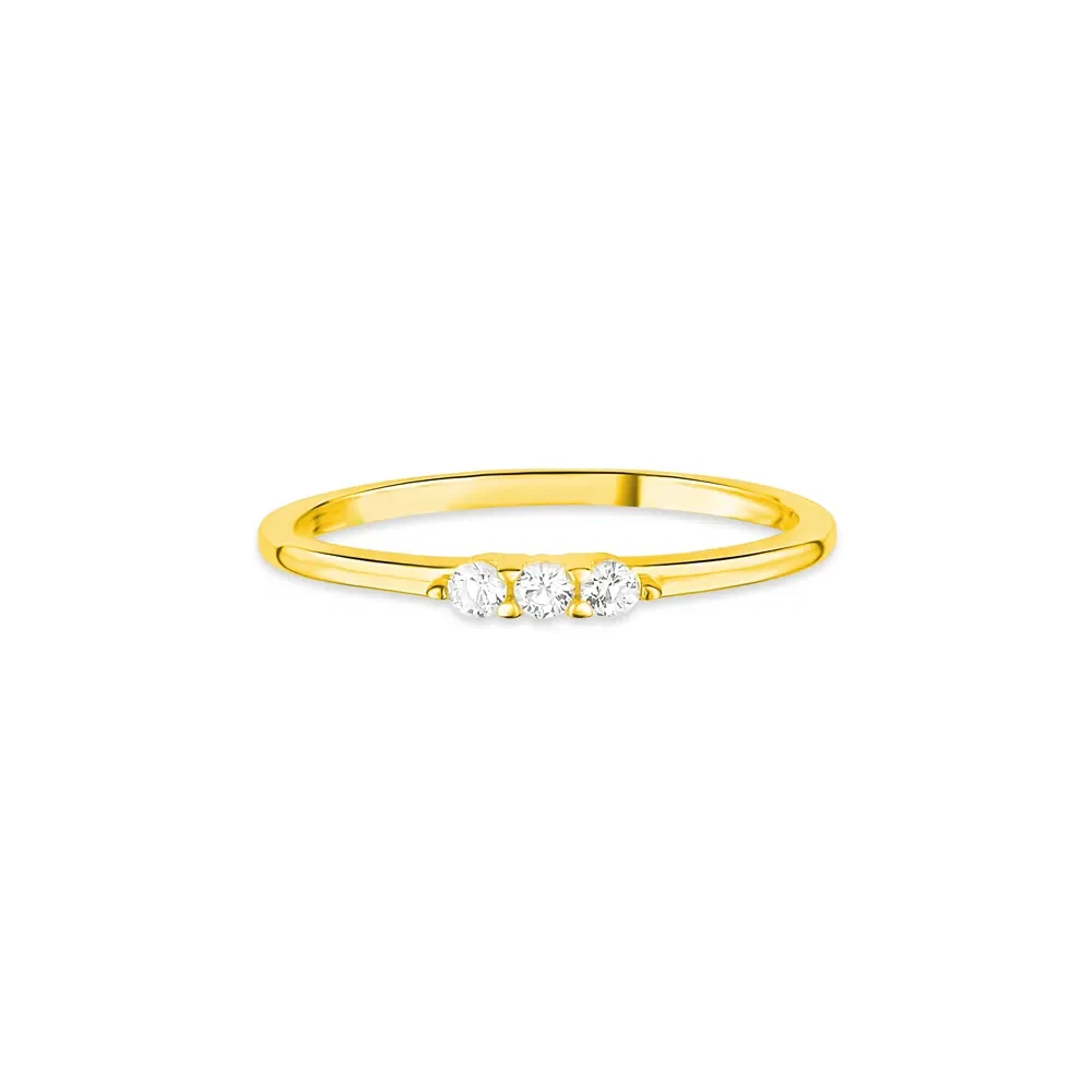 Anel Life Shine em Prata 925 com Banho de Ouro Amarelo 18k e Pedras Incolores — imagem 1
