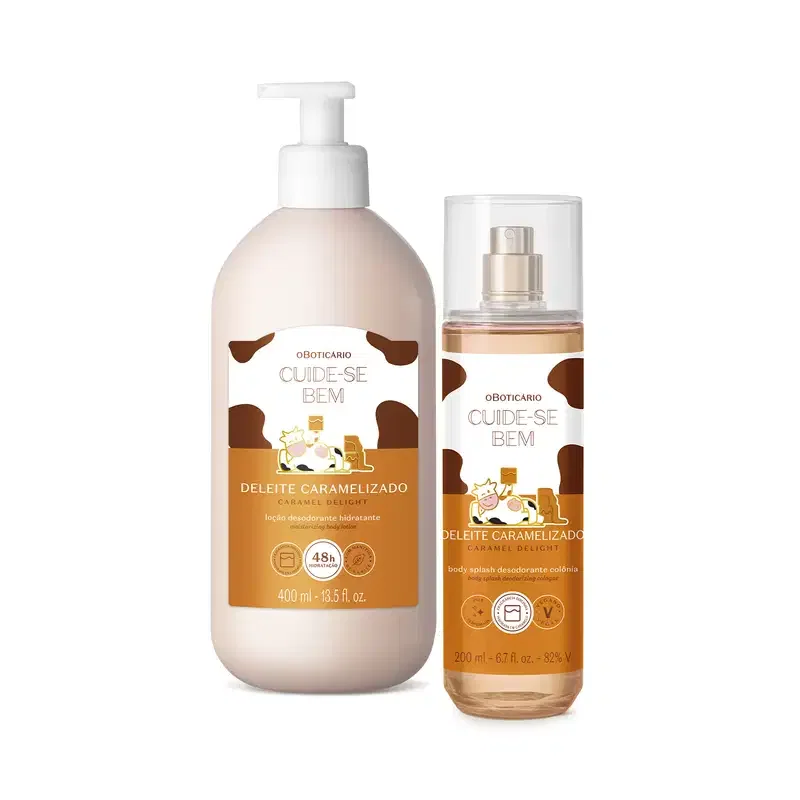 Combo Cuide-se bem Deleite Caramelizado: Body Splash 200ml + Loção Corporal 400ml