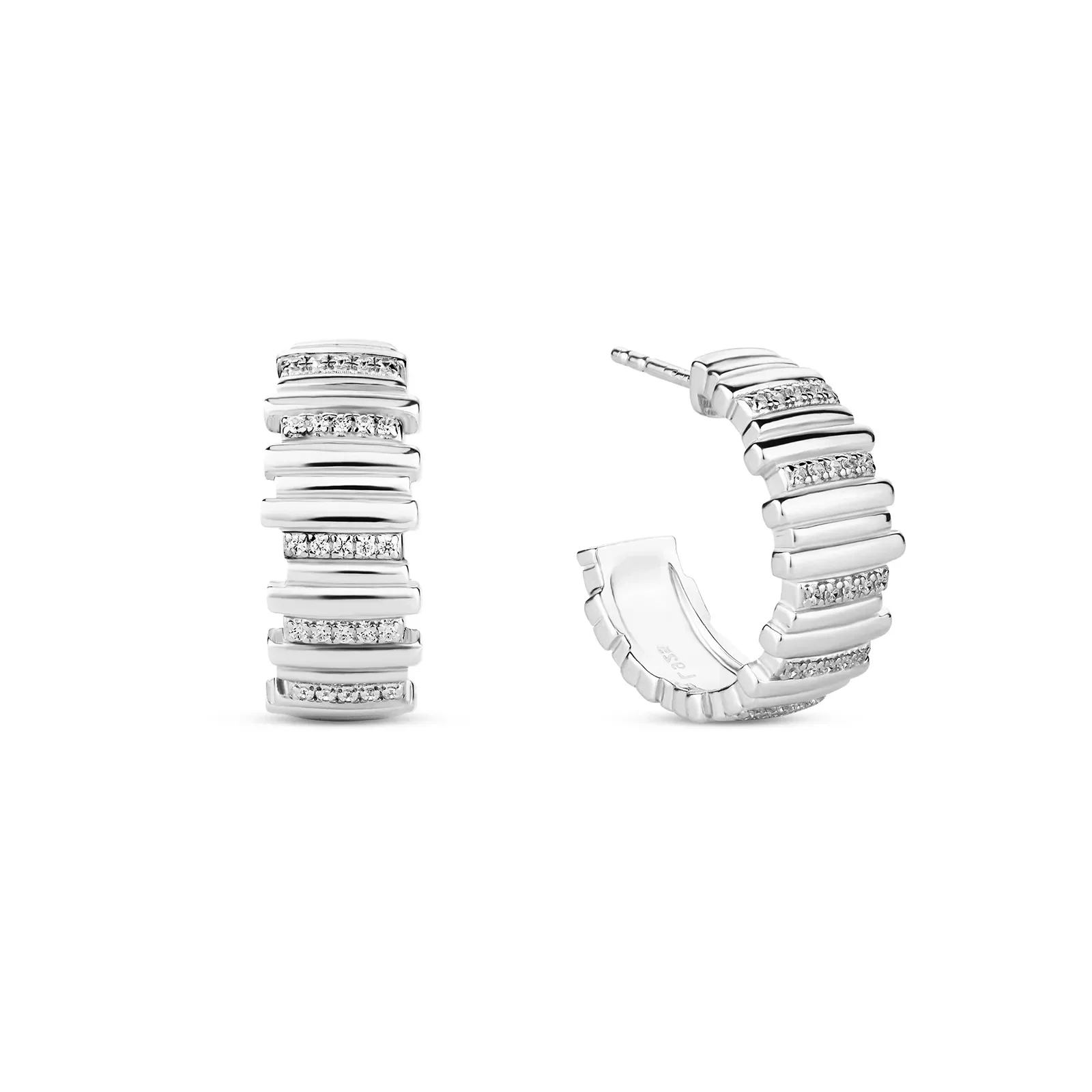 Argola Life Dunas em Prata 925 e Pedras Incolores, 20,5mm — imagem 1