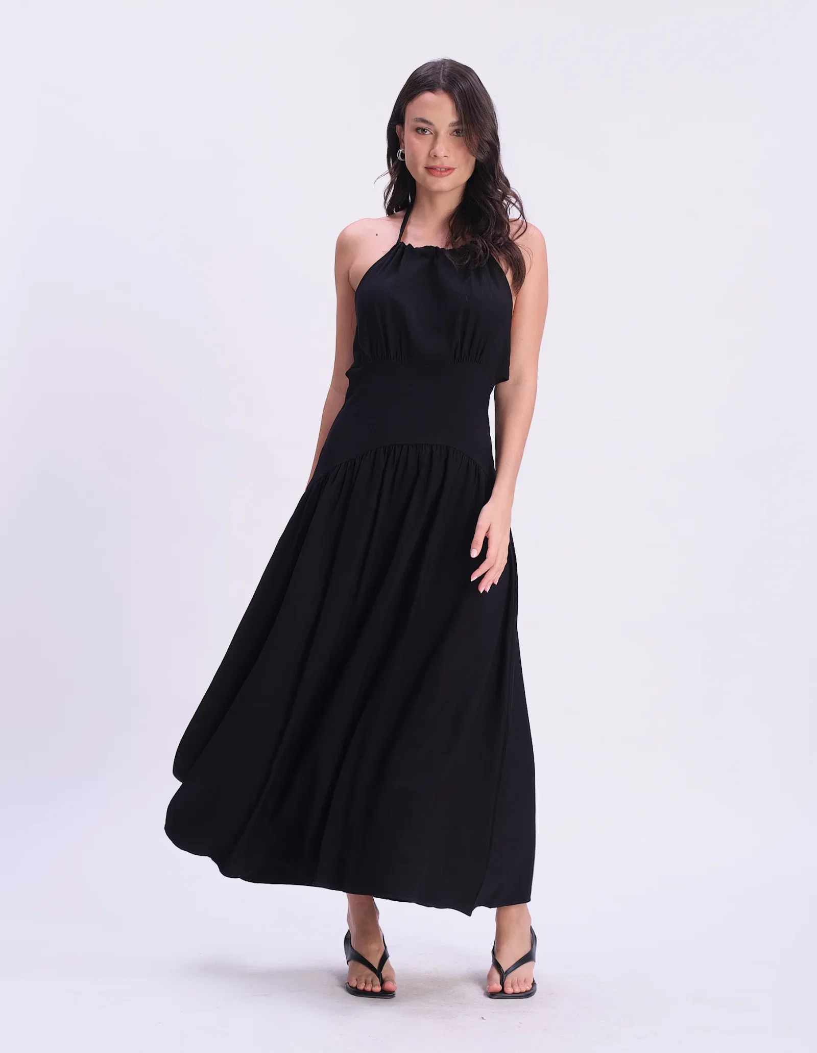 Vestido Midi Frente Única - Preto