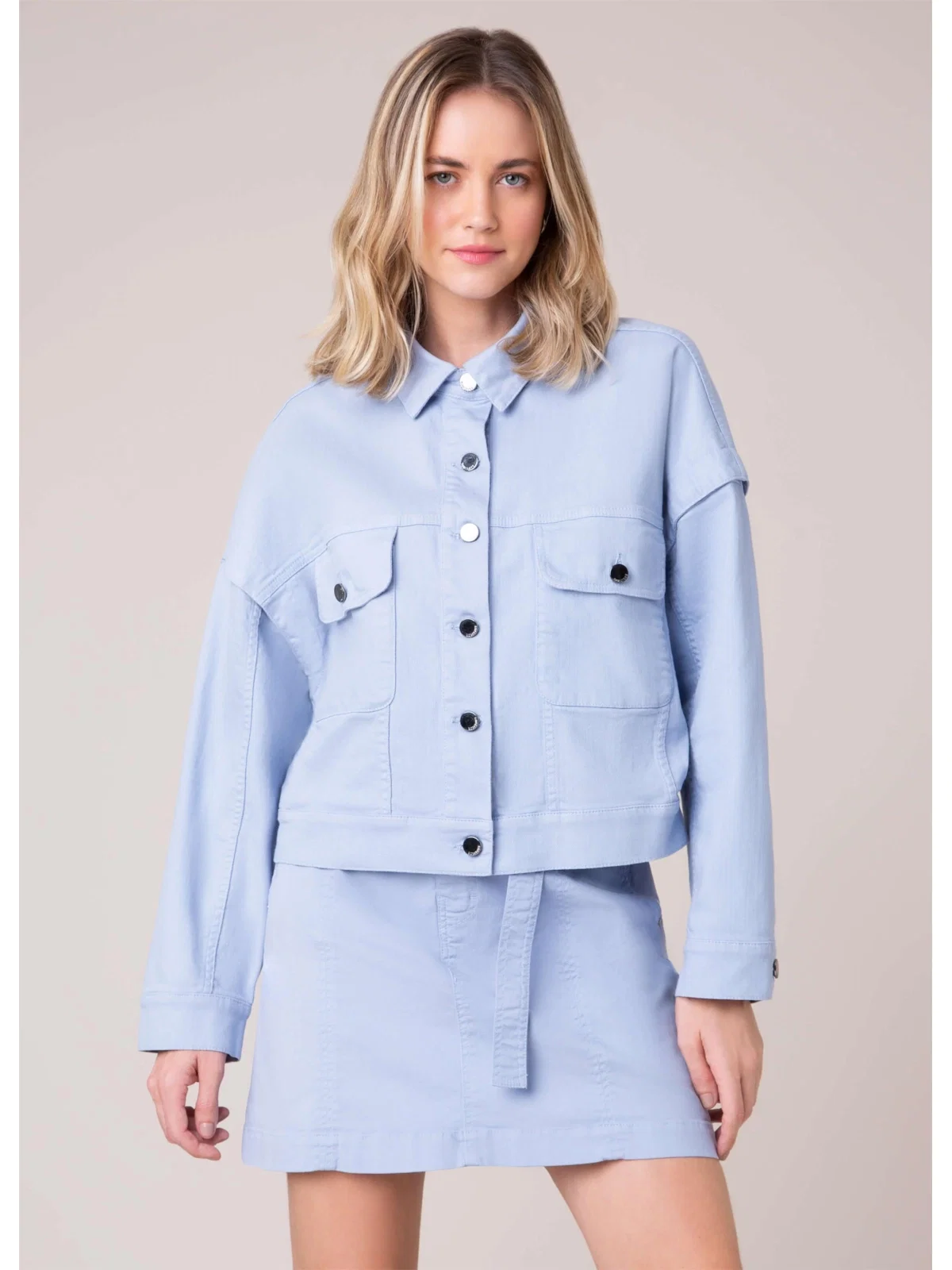 Jaqueta Color Oversized Azul Claro