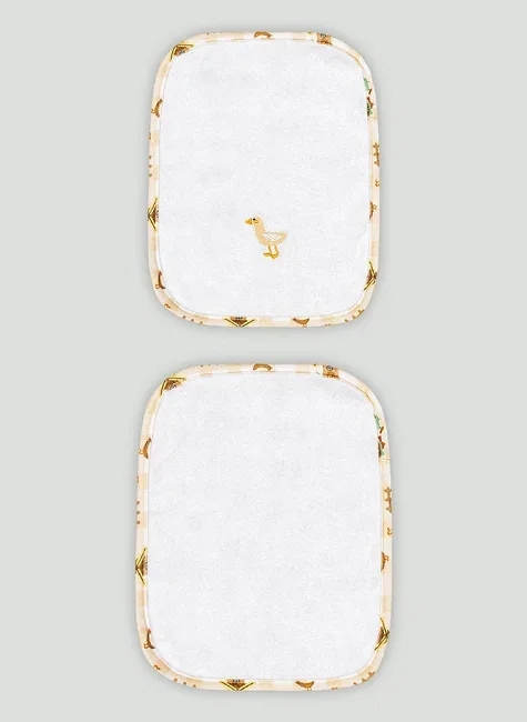Kit de 2 Toalhas de Boca Comfy em Suedine Atoalhado de Pato (Branco) Up Baby