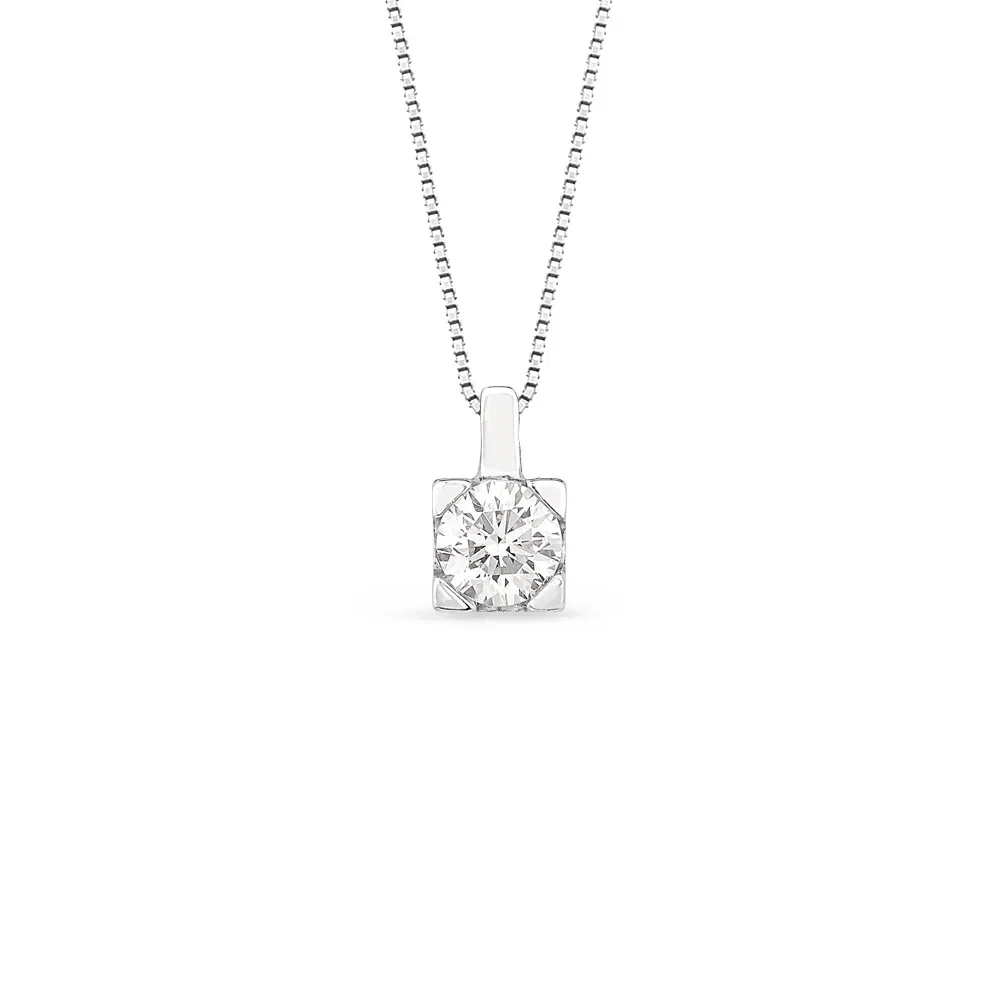 Pingente Solitário Forever em Ouro Branco 18k com 0,20ct de Diamante, 6.7mm — imagem 1