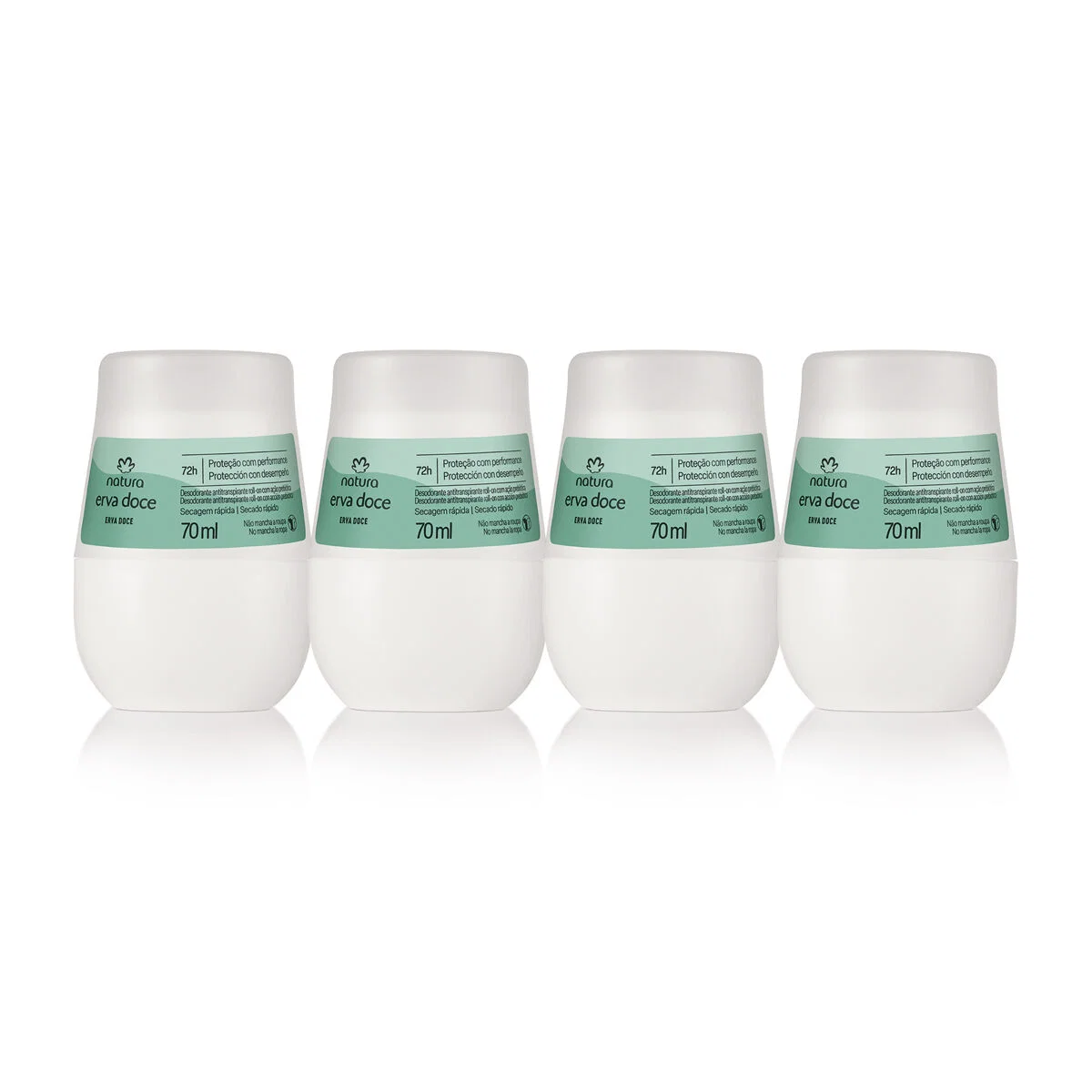 Kit Desodorante Antitranspirante Roll-on Erva Doce (4 unidades)