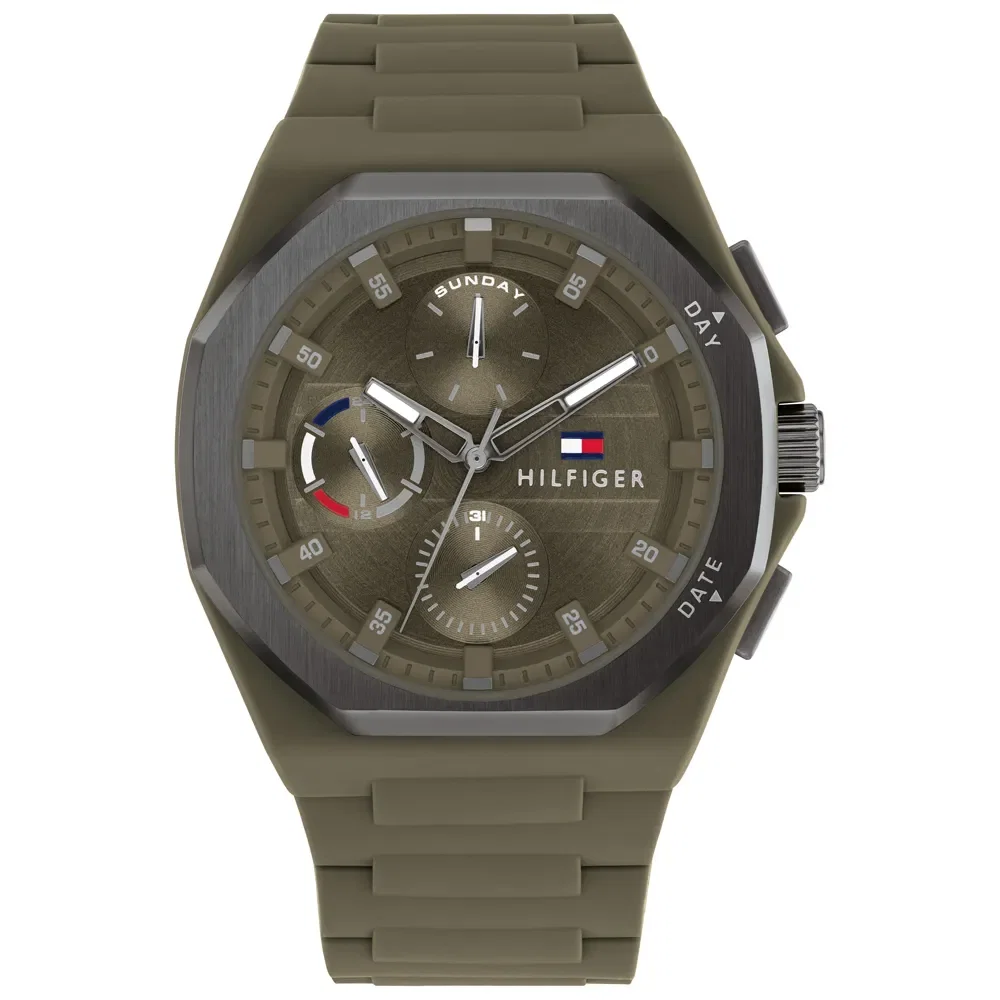 Relógio Tommy Hilfiger Masculino Borracha Verde 1792121