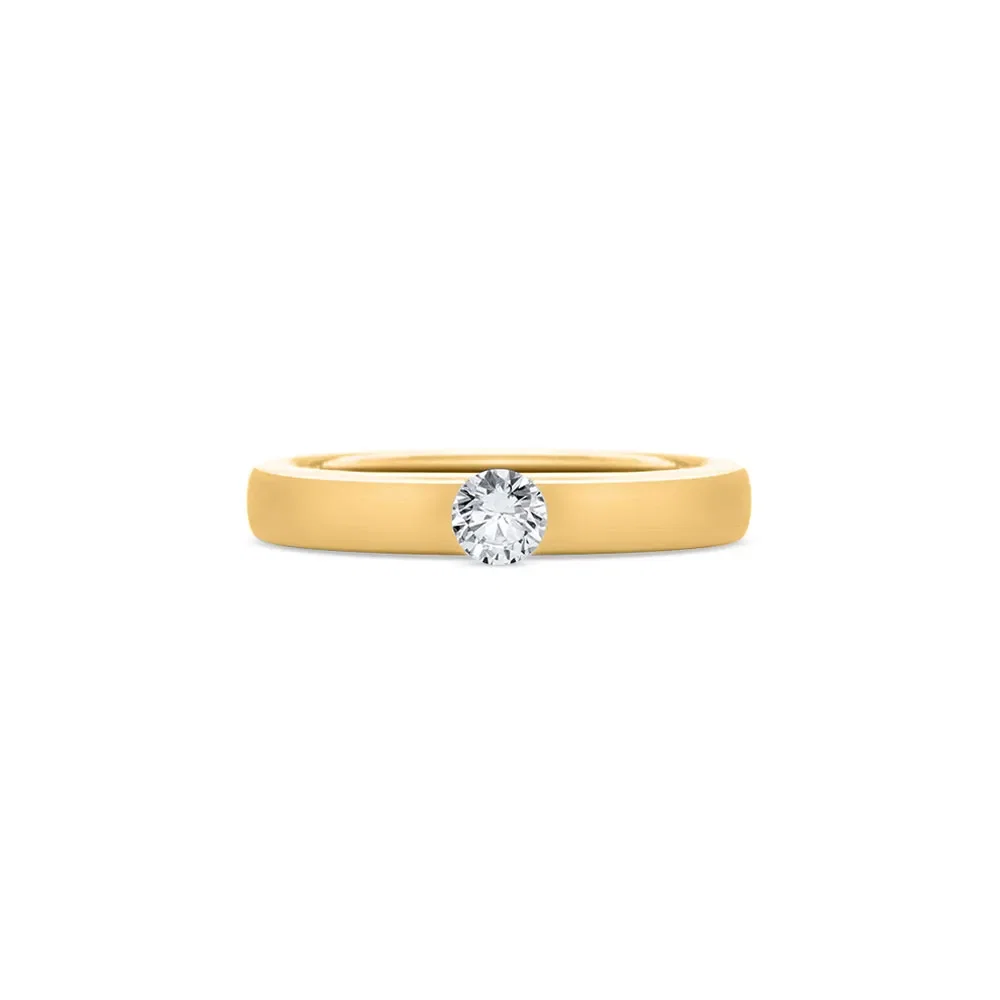 Anel Solitário Promise em Ouro Amarelo 18k com 0,15ct de Diamante — imagem 1