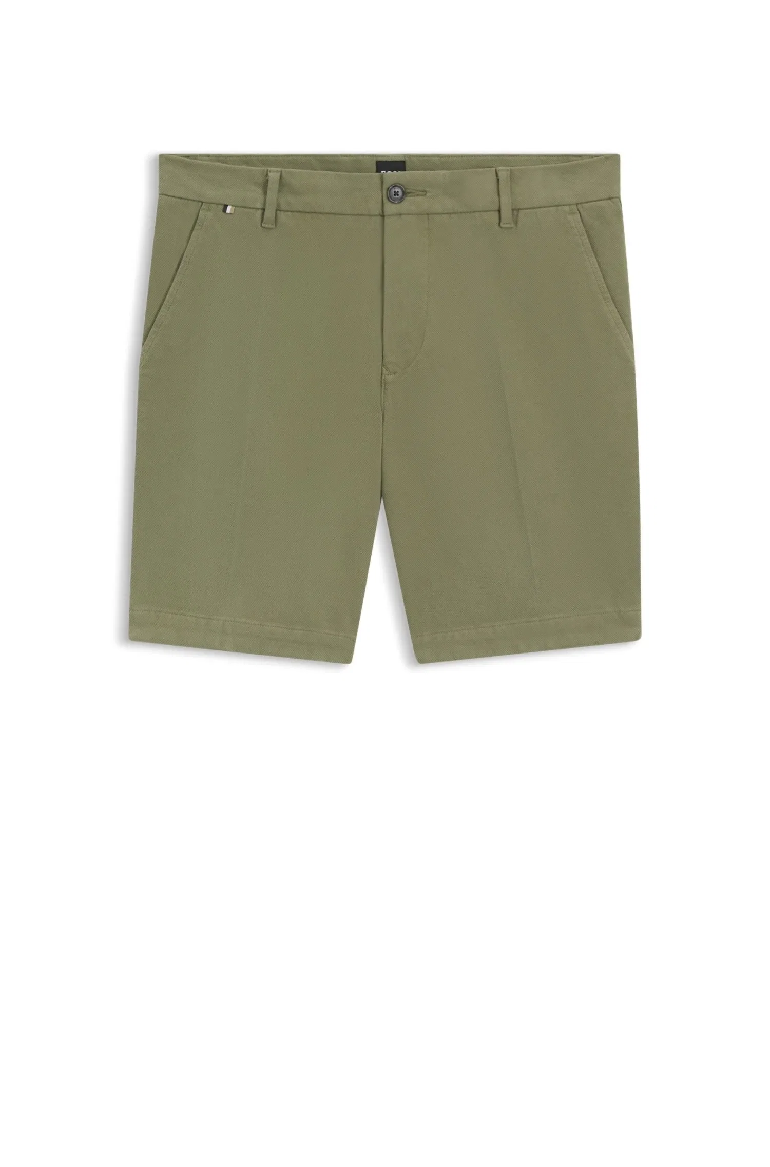 Shorts de ajuste slim em algodão elástico estruturado — imagem 1