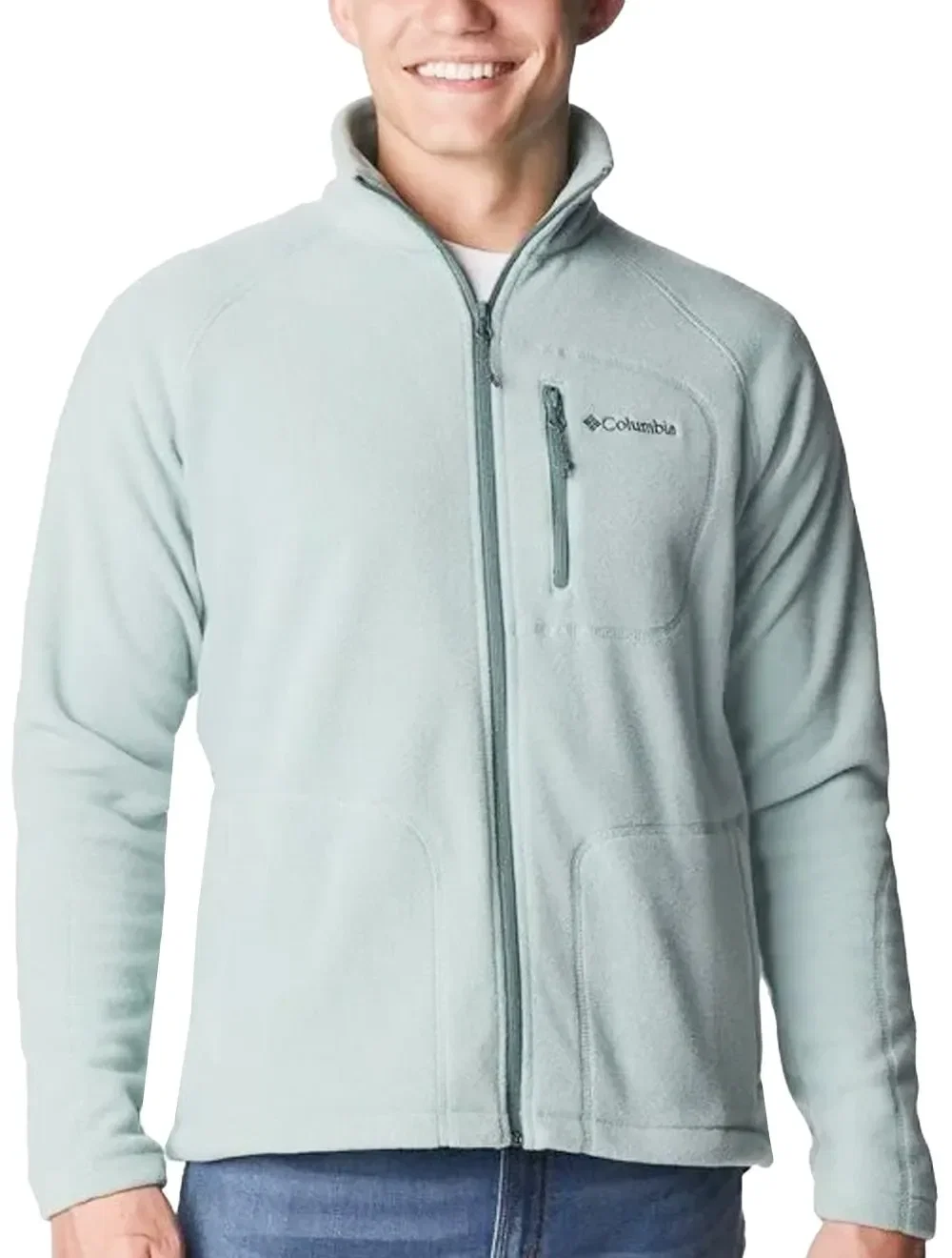 Jaqueta Columbia Masculina Fleece Fast Trek II Full Zip Verde Claro