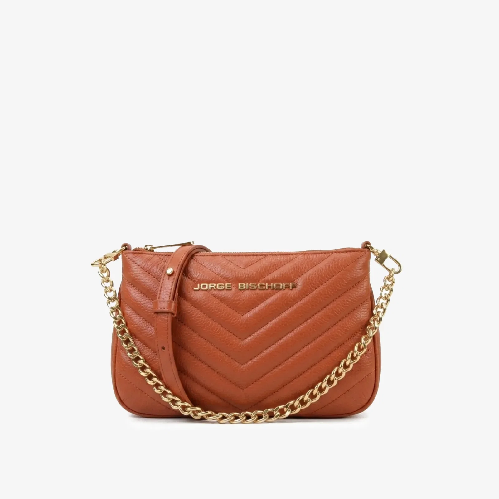 Bolsa Transversal Caramelo Argila Couro Couro Matelassê