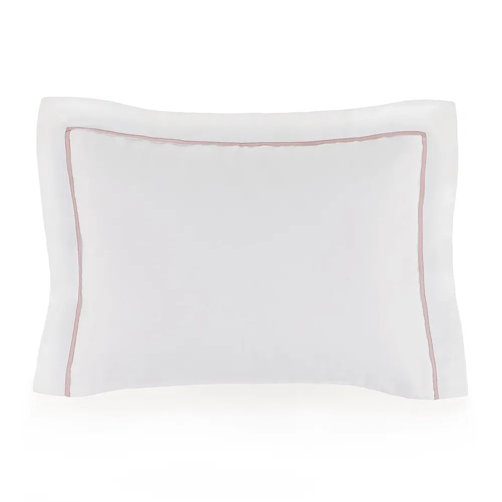 Fronha avulsa Baby 100% Algodão Egípcio Dolce Branco / Rosa