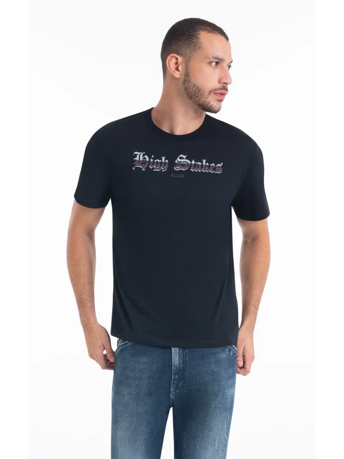 T-Shirt Cotton Fine High Stakes Preto — imagem 1