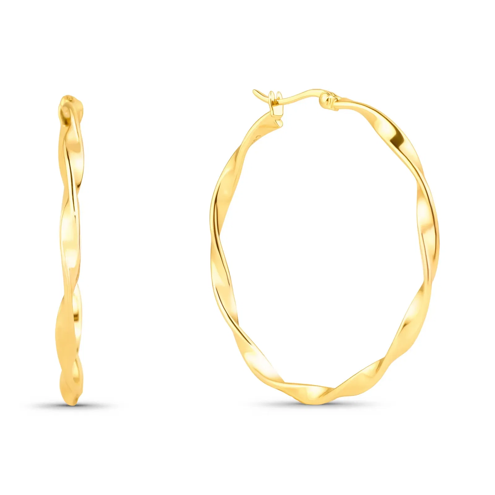 Argola Life em Prata 925 com Banho de Ouro Amarelo 18k, 40,5mm