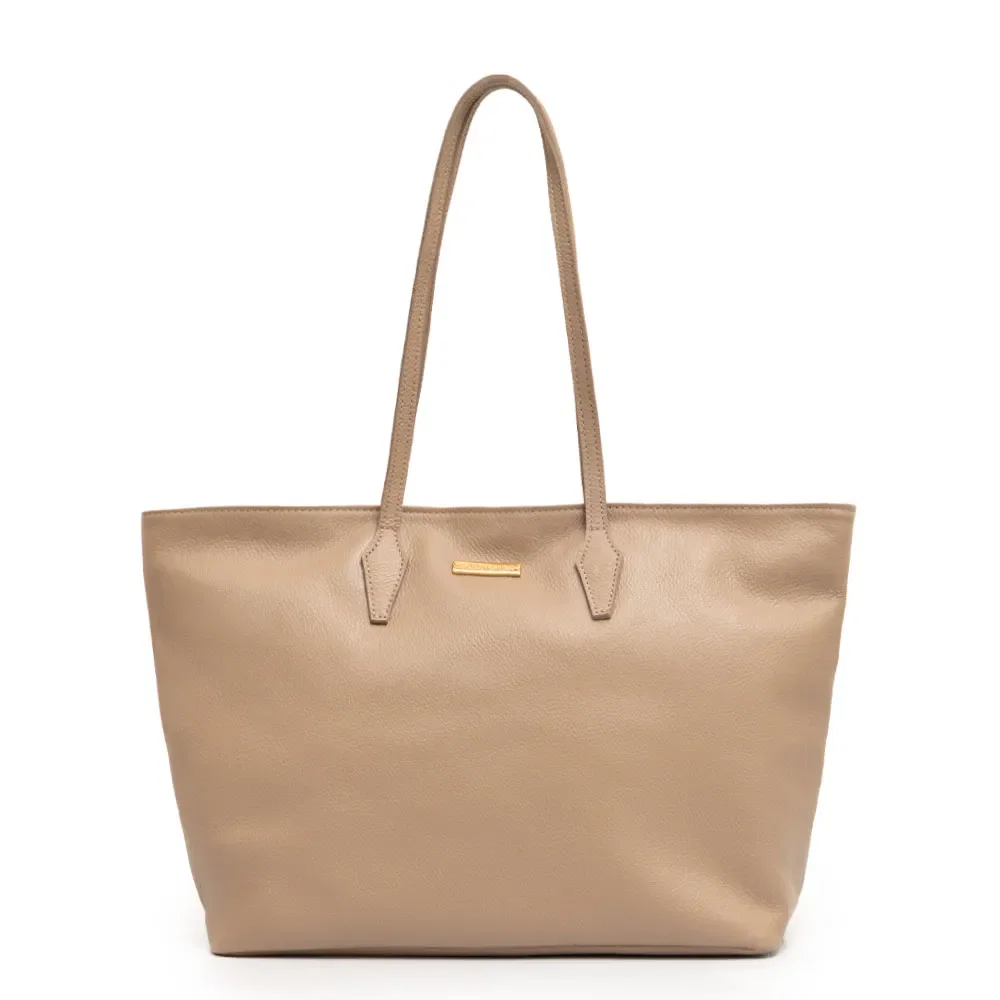 Bolsa Shopping Couro Bege