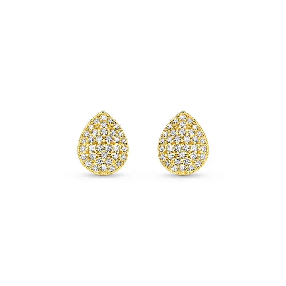 Brinco Pavê em Ouro Amarelo 18k com Diamantes