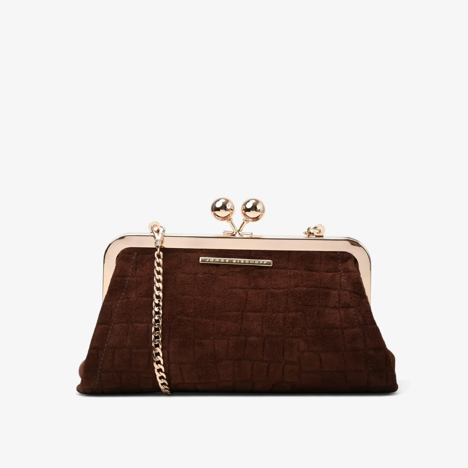 Bolsa Clutch Marrom Café Camurça Croco