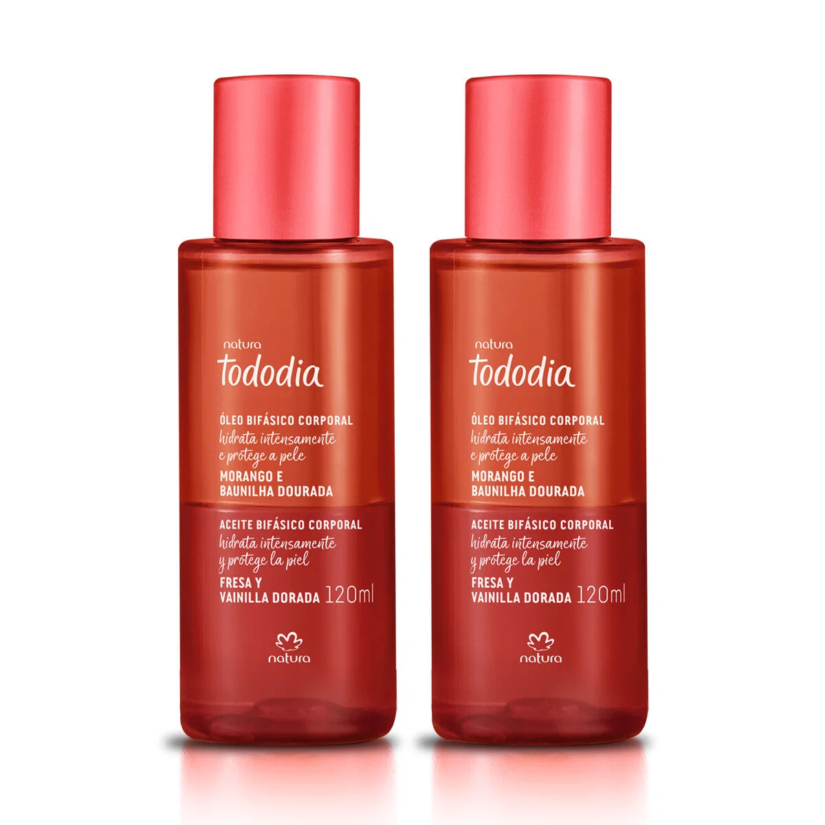 Kit Óleo Bifásico Natura Tododia Morango e Baunilha Dourada — imagem 1