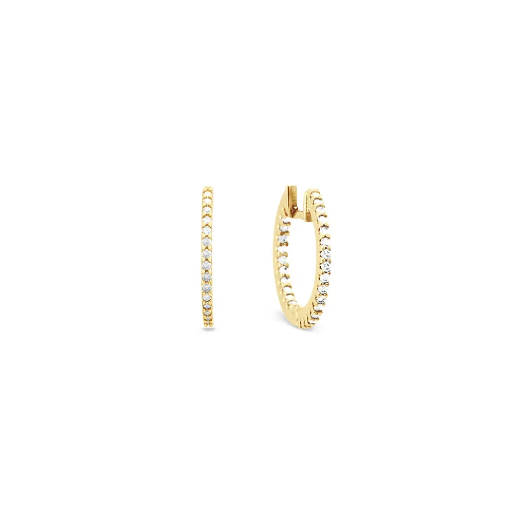 Argola em Ouro Amarelo 18k com Diamantes 0,27ct, 16mm — imagem 1