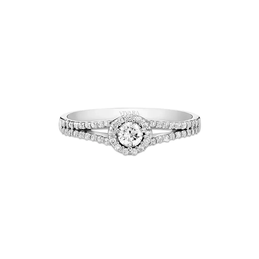 Anel Solitário Radiant em Ouro Branco 18k com 0,19ct de Diamante — imagem 1