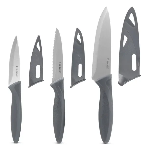 Conjunto 3 Facas em Aço Inox Culinare Cinza