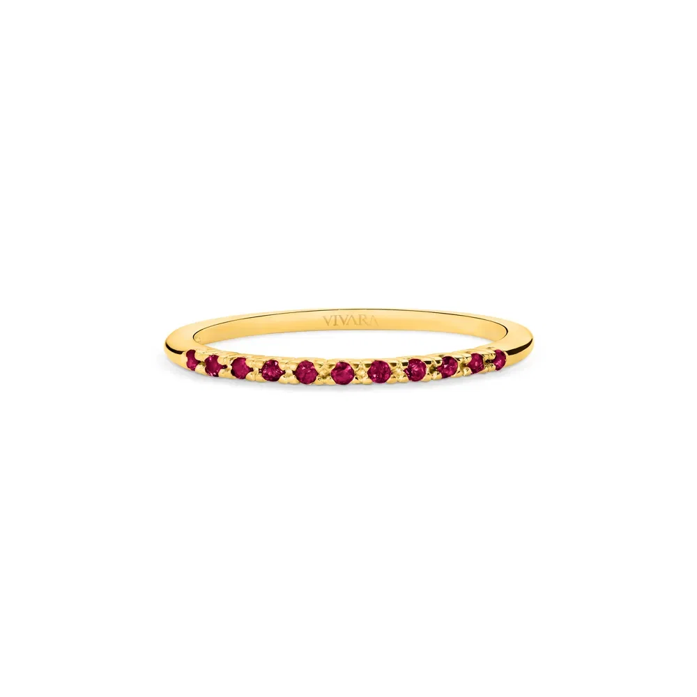 Meia Aliança Oriental em Ouro Amarelo 18k com Rubis — imagem 1