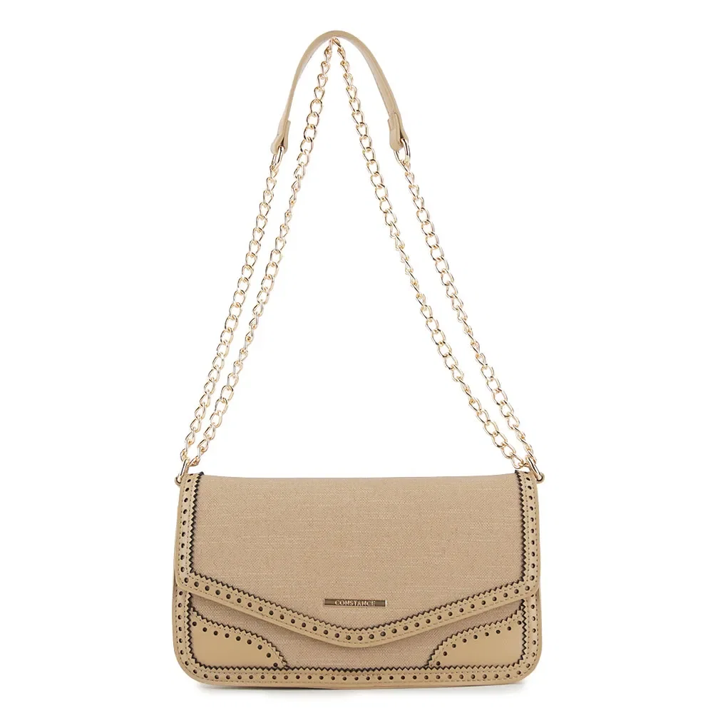 Bolsa Ombro Borda Bege