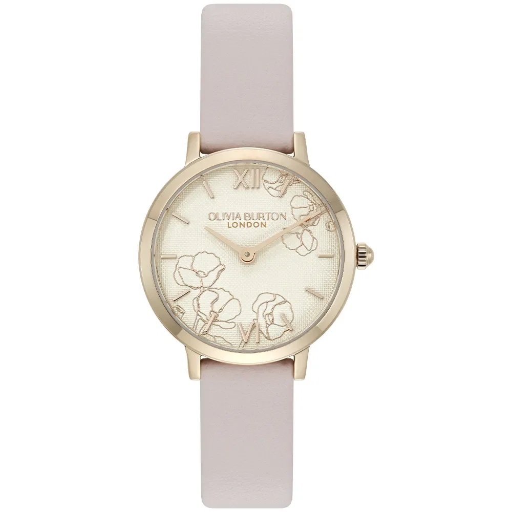 Relógio Olivia Burton Abstract Floral Feminino em Couro Rosa 24000357 — imagem 1
