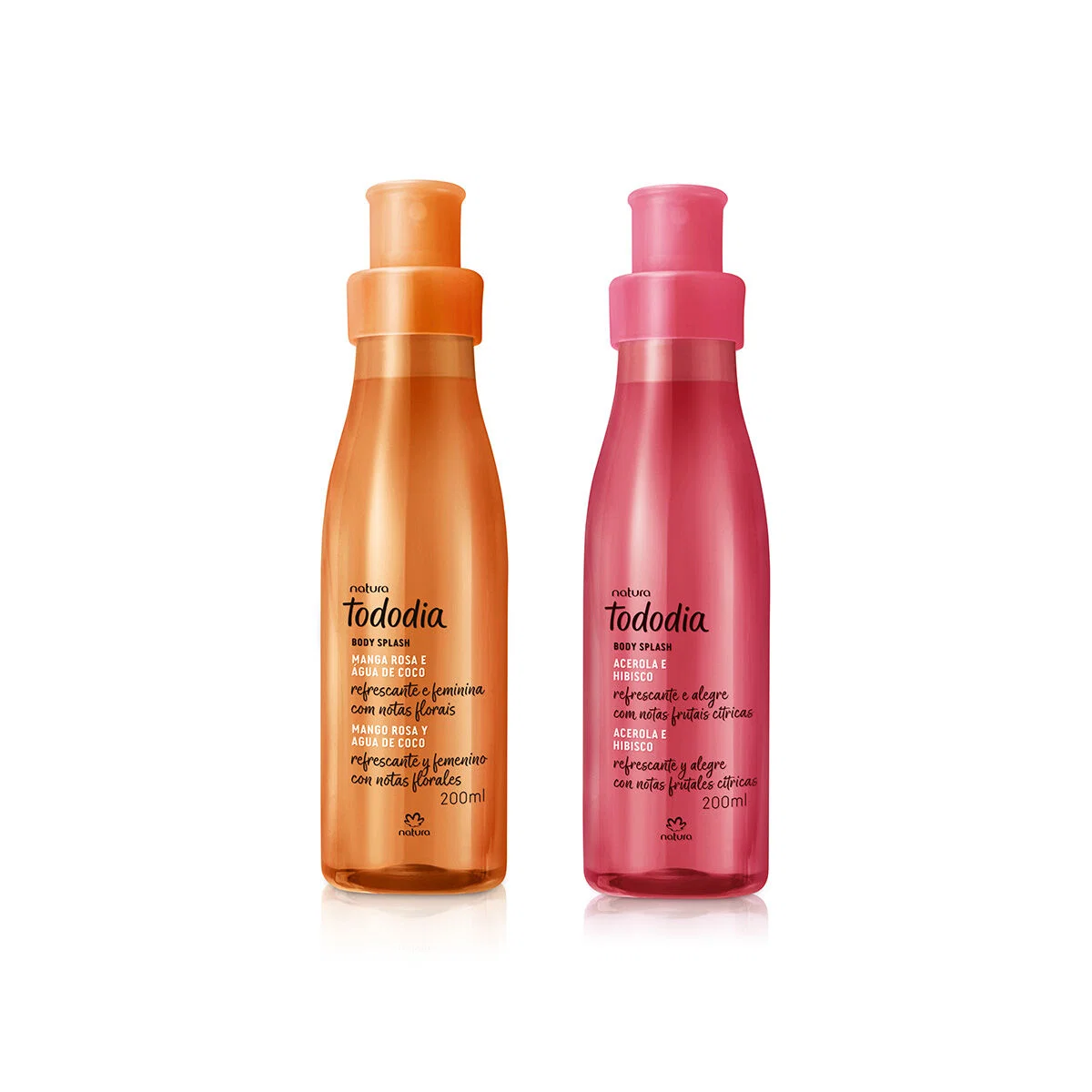 Kit Body Splash Tododia Manga Rosa e Água de Coco + Acerola e Hibisco 2 produtos de 200 ml