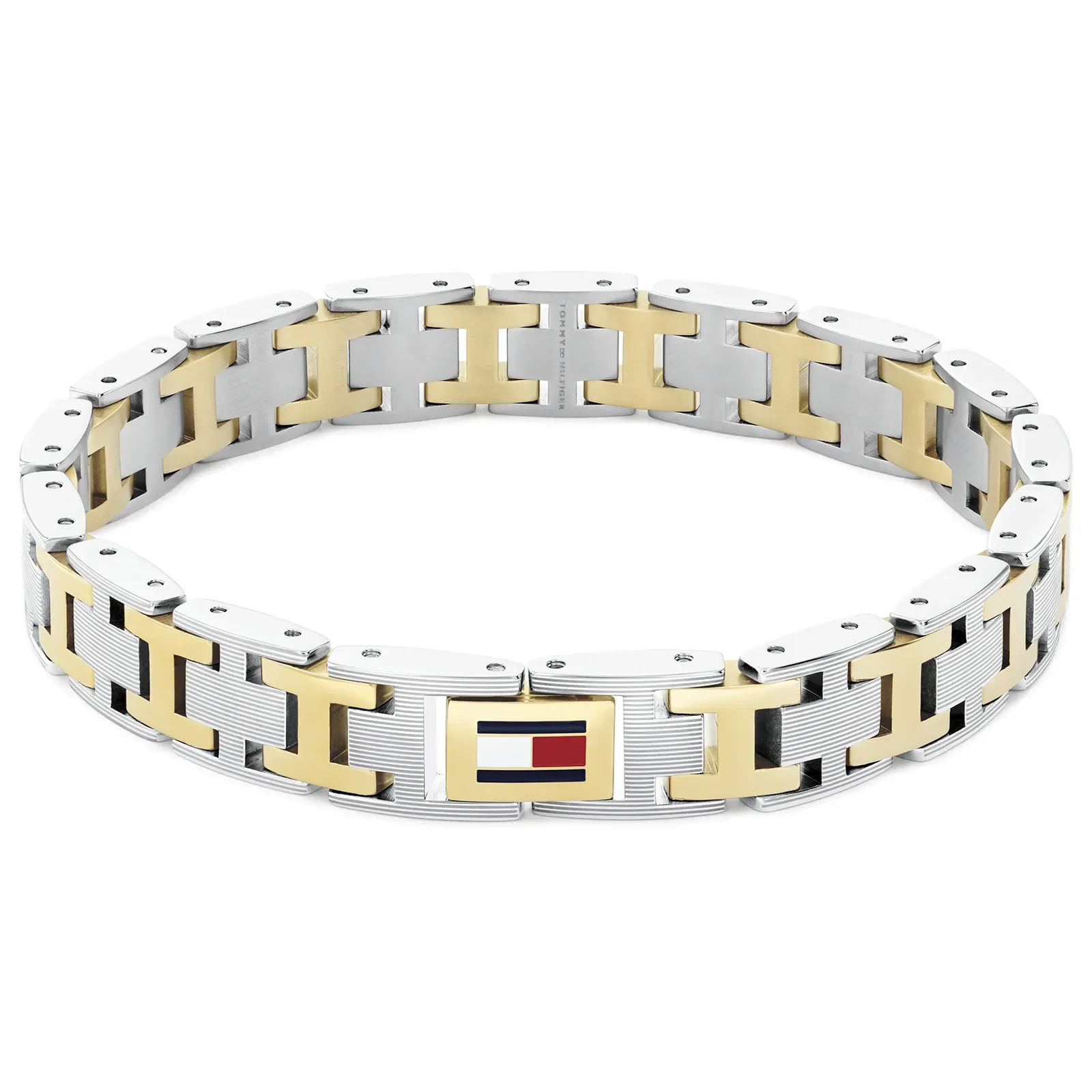 Pulseira Tommy Hilfiger H-Link em Aço Prateado e Dourado 2790683