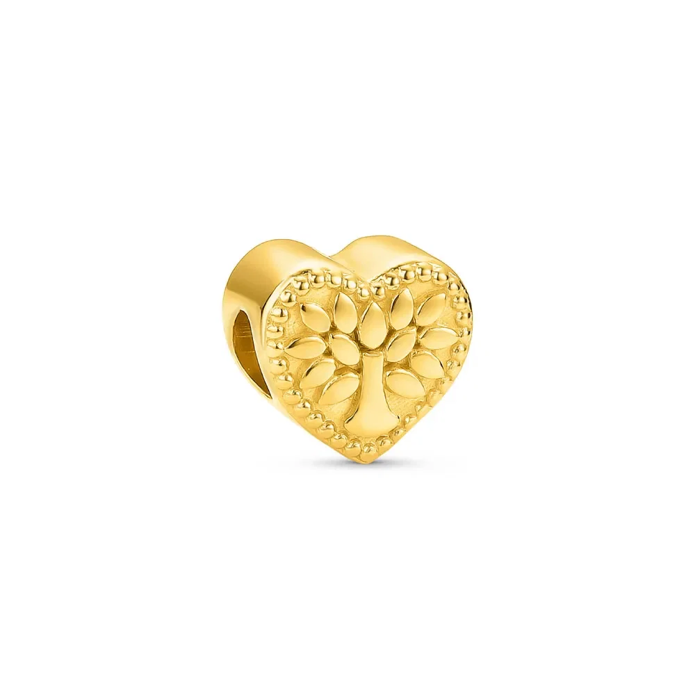 Separador Life Mama Coração Árvore em Prata 925 com Banho de Ouro Amarelo 18k