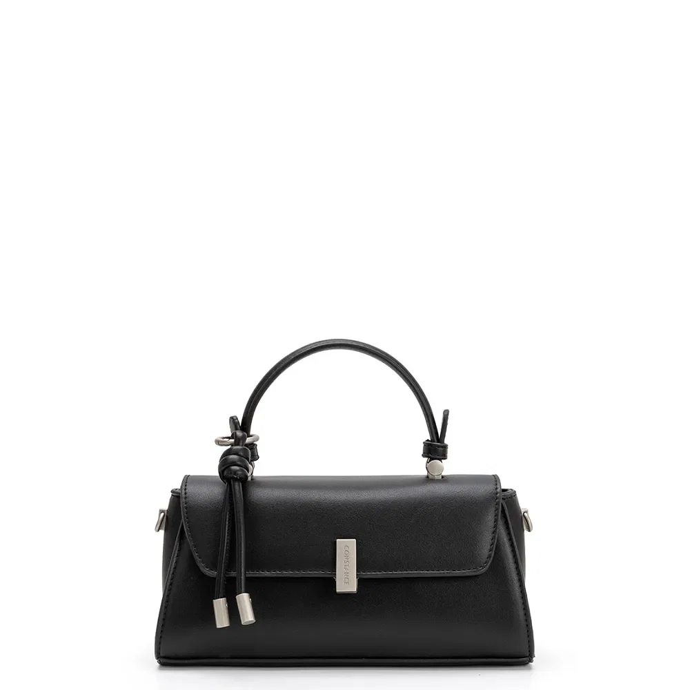 Bolsa Pequena Fecho Retangular Preta
