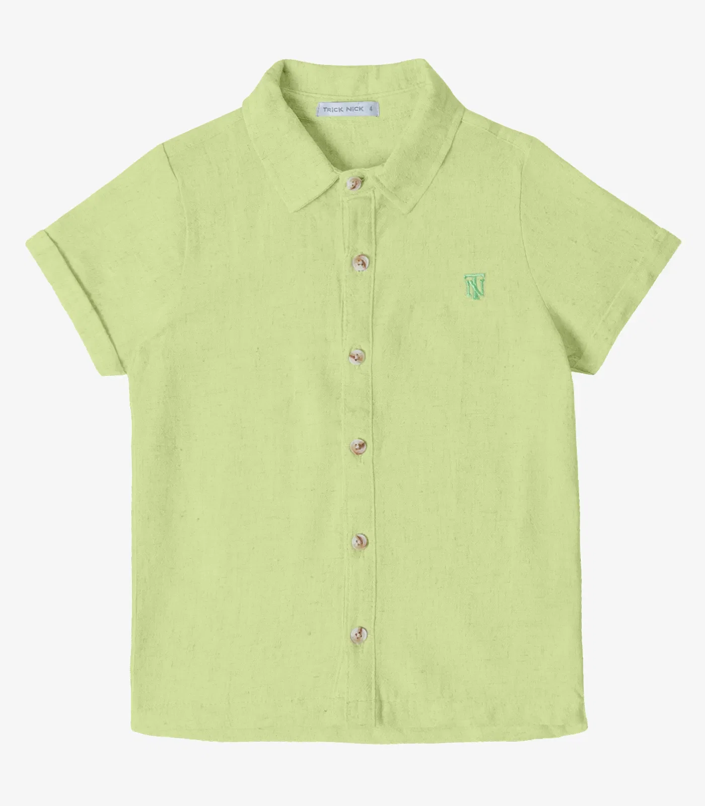 Camisa Infantil Masculina Com Botões Trick Nick Verde